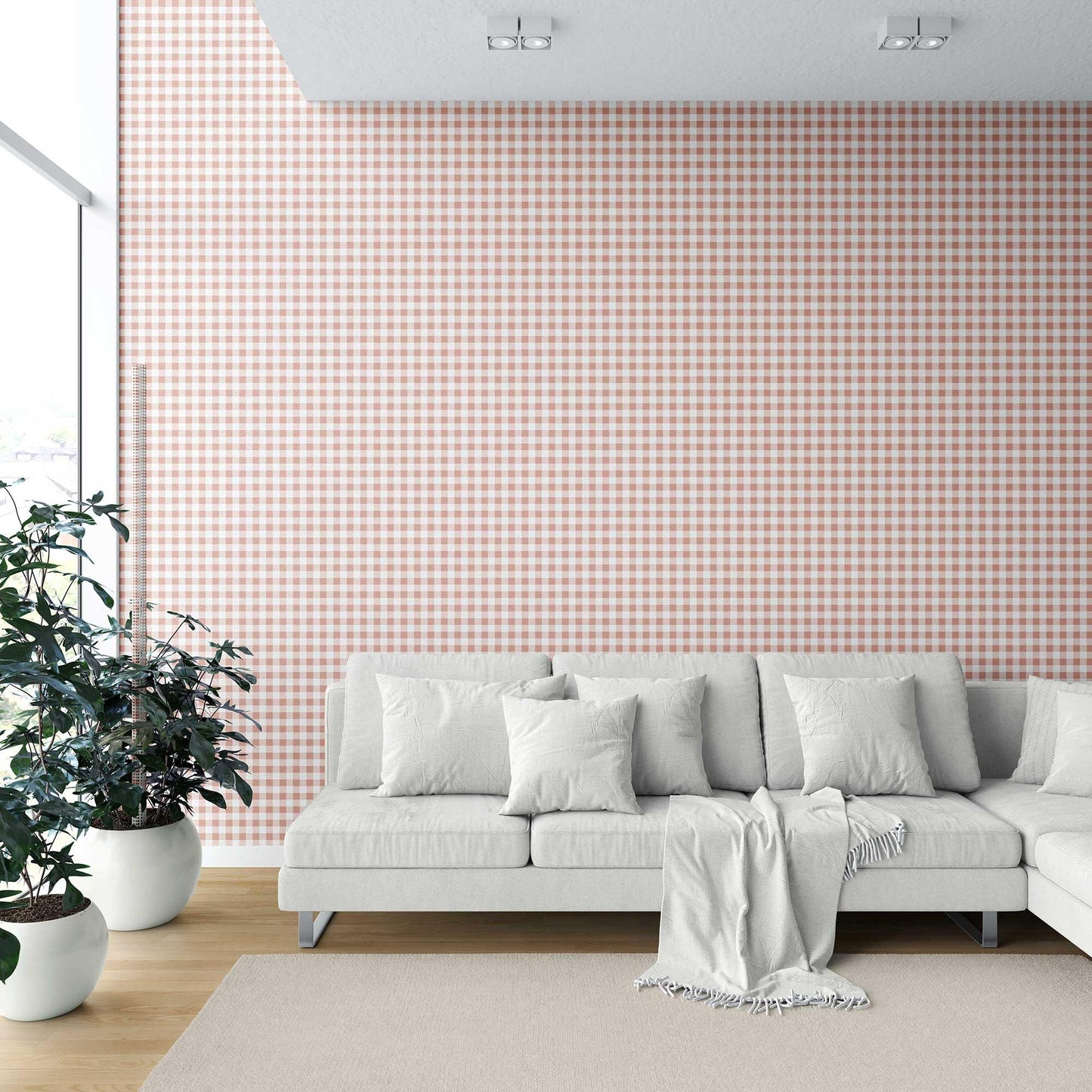 Checkmate Charm Wallpaper - Apricot Cream