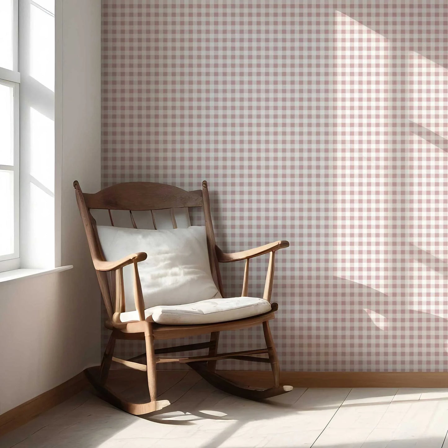 Checkmate Charm Wallpaper - Muted Rose