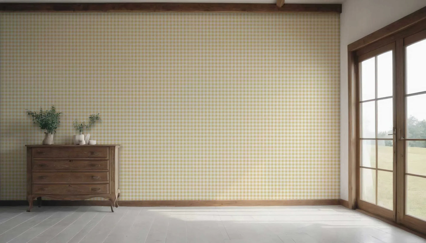 Checkmate Charm Wallpaper - Buttercup Beige