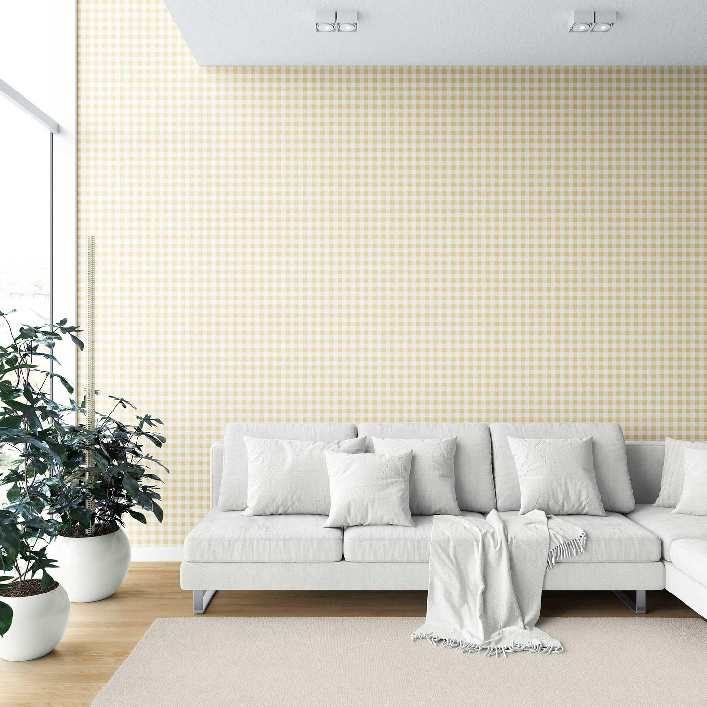 Checkmate Charm Wallpaper - Buttercup Beige