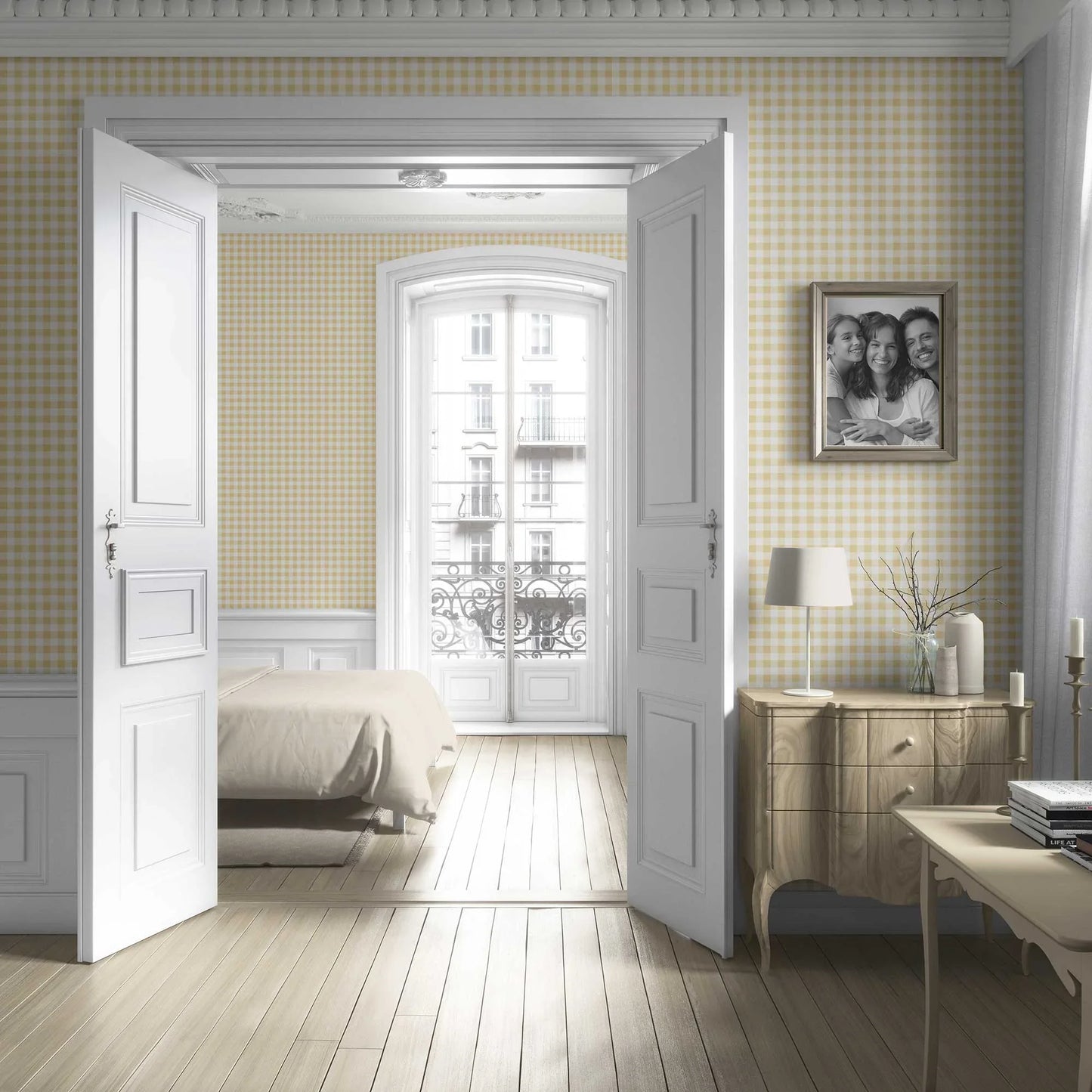 Checkmate Charm Wallpaper - Buttercup Beige