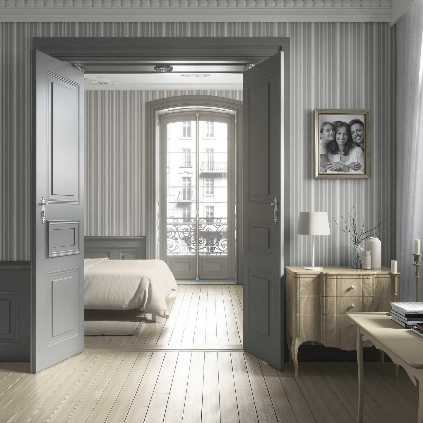 Coastal Lines Wallpaper - Driftwood Grey