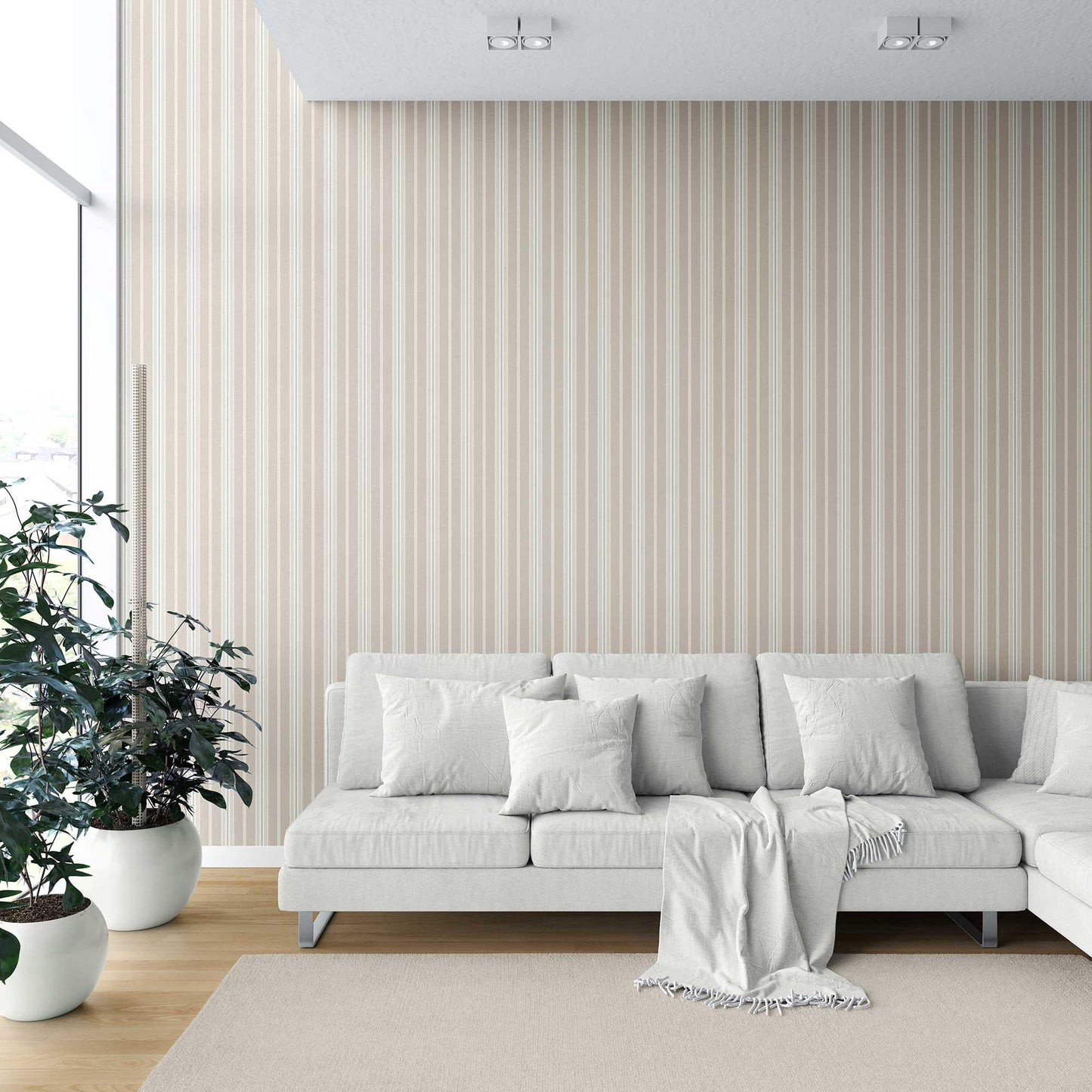 Coastal Lines Wallpaper - Biscotti Beige