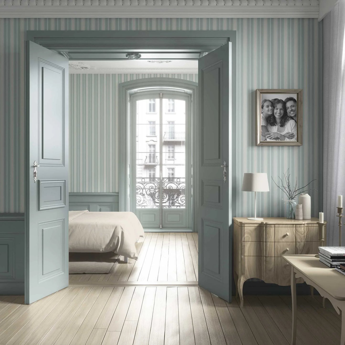 Coastal Lines Wallpaper - Misty Mint