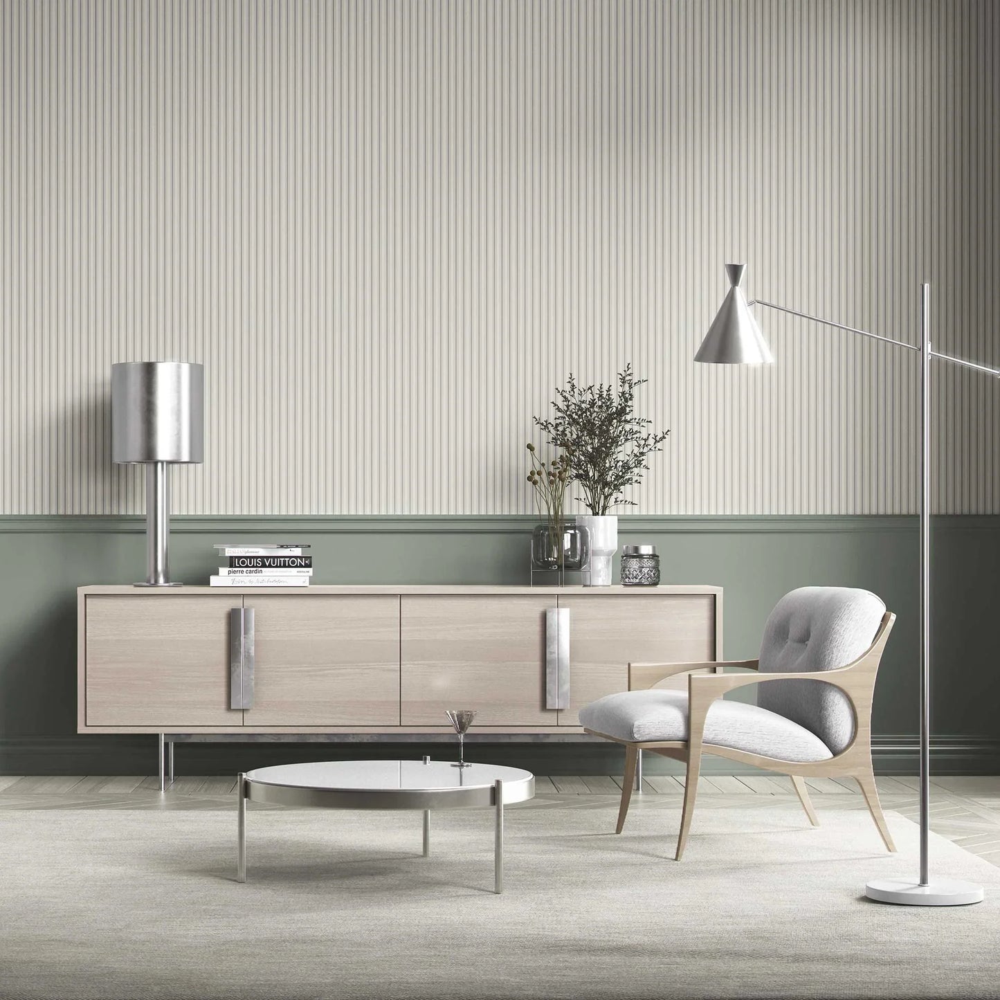 Parallel Play Wallpaper - Oatfield Grey