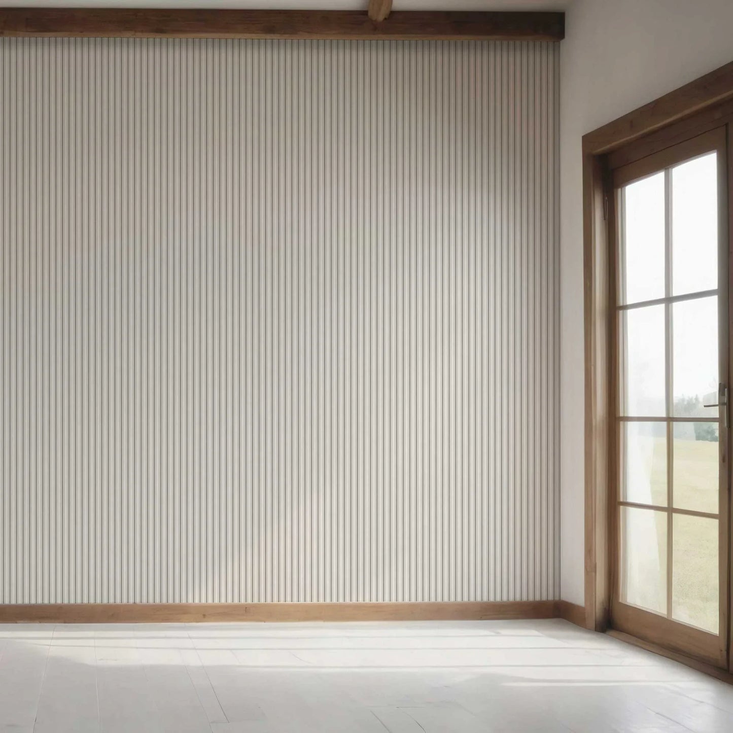Parallel Play Wallpaper - Stone Linen