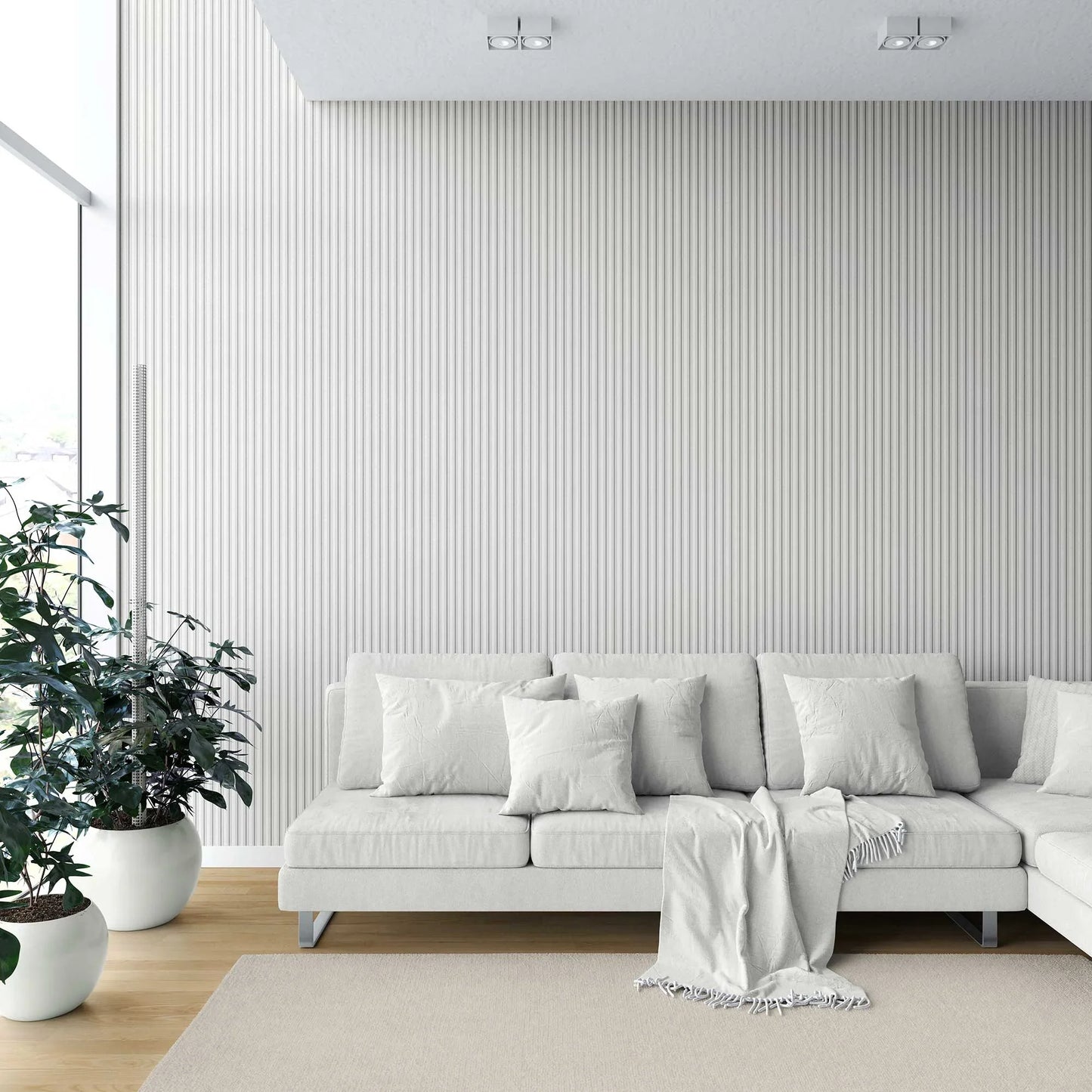 Parallel Play Wallpaper - Stone Linen