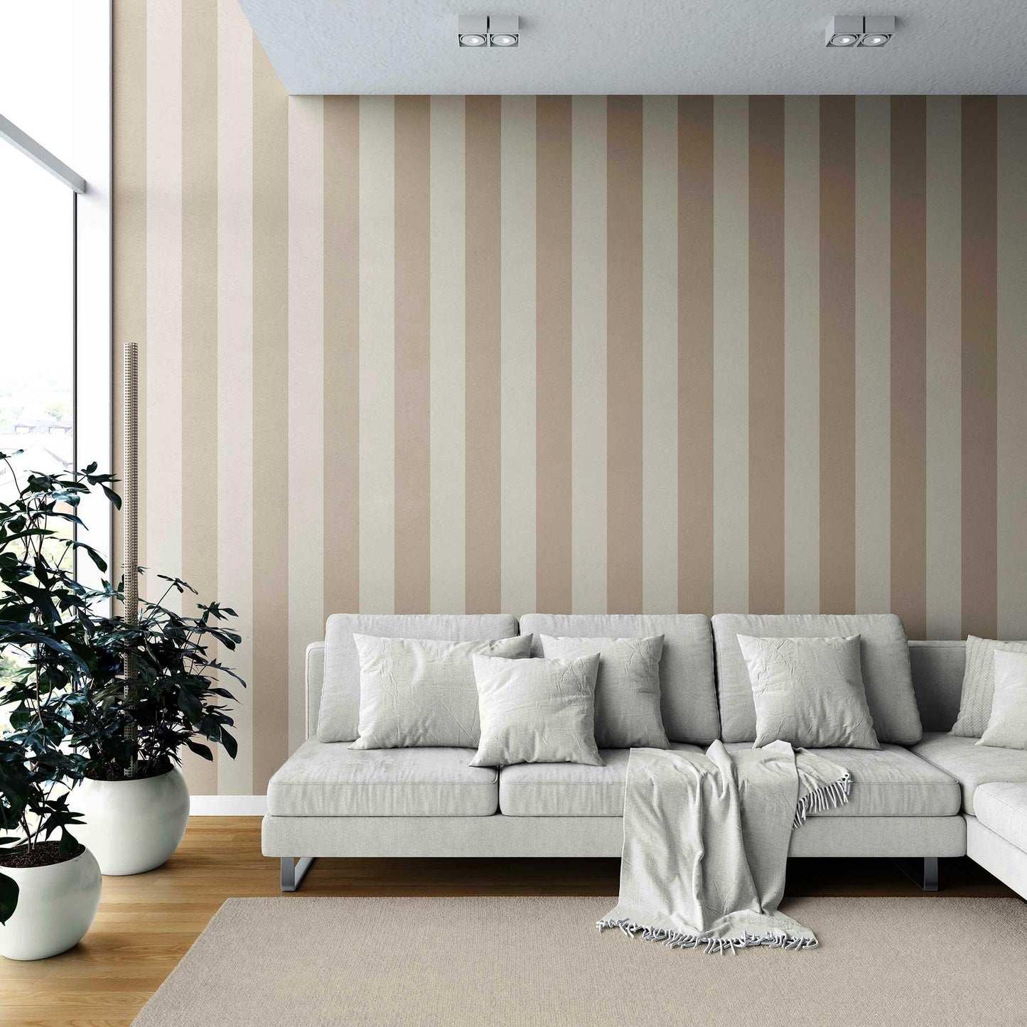 Stripe Story Wallpaper - Wheat Beige