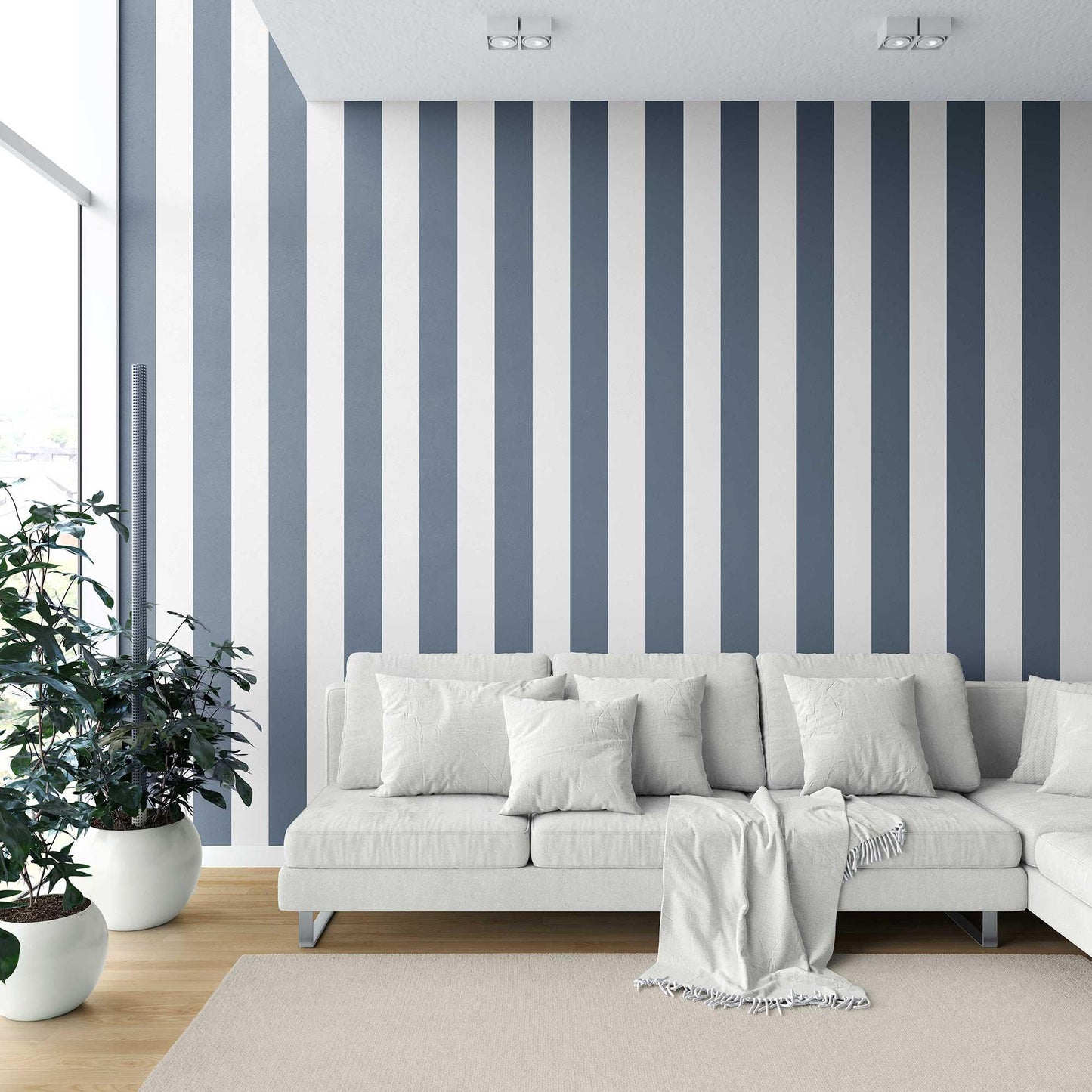 Stripe Story Wallpaper - Indigo Reprise