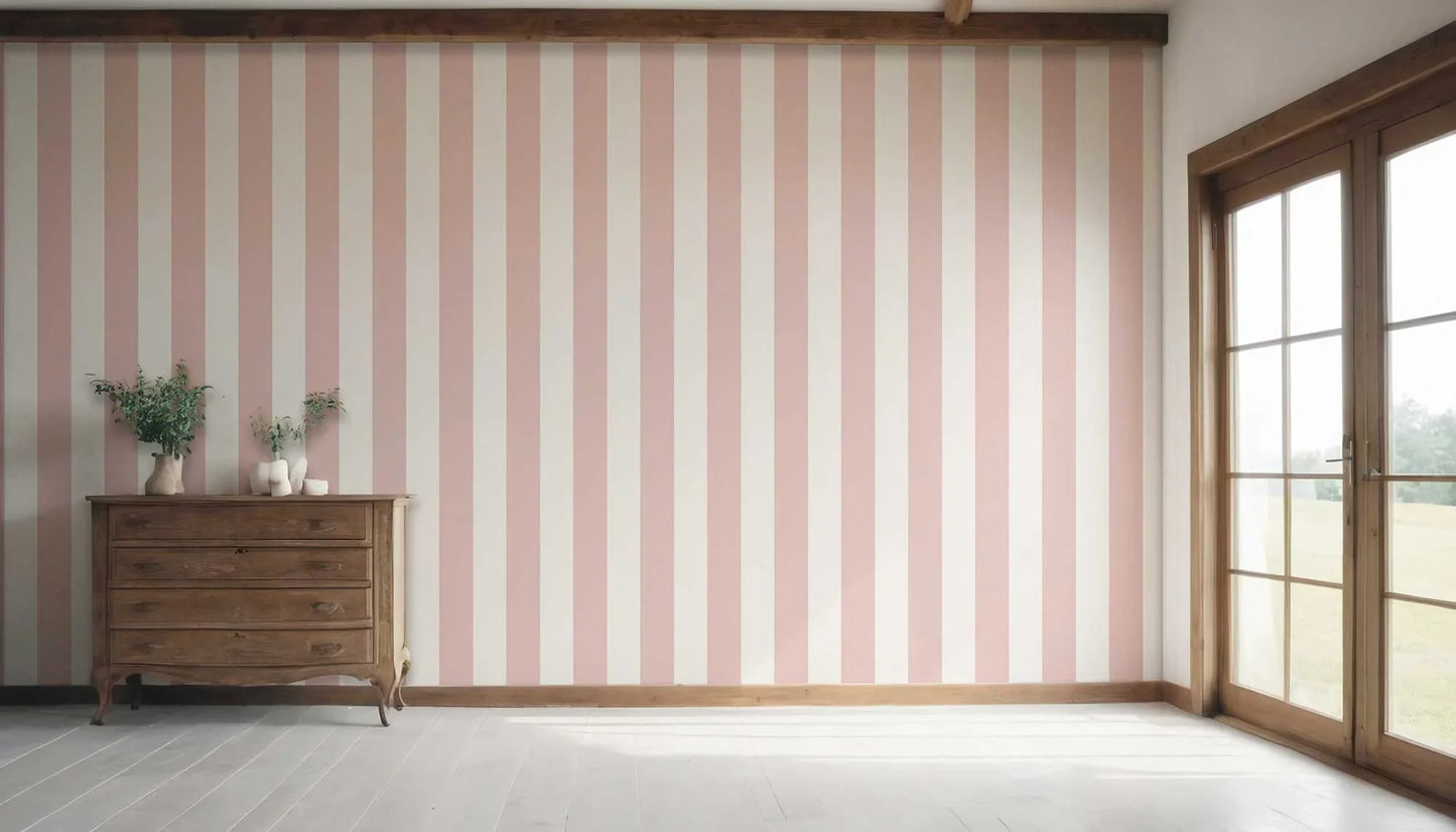 Stripe Story Wallpaper - Blush Chant
