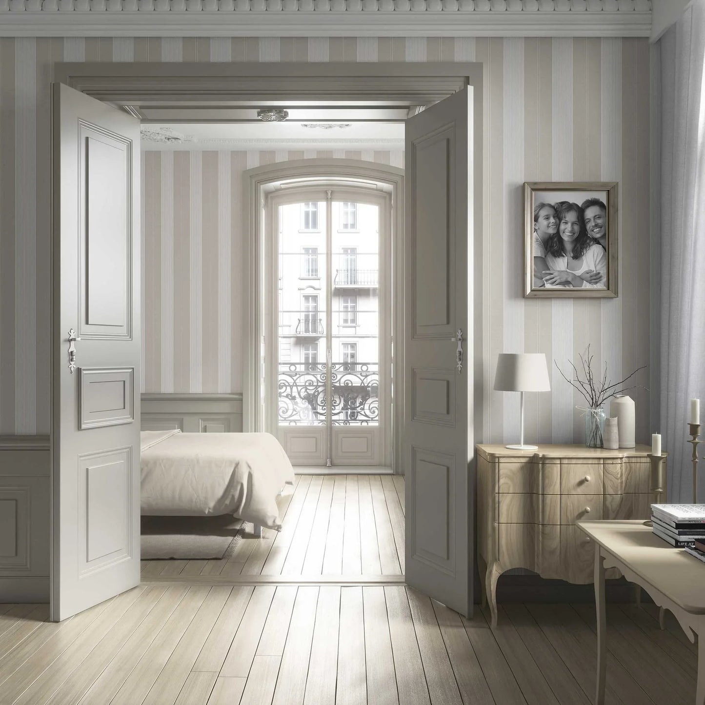 Linear Reverie Wallpaper - Linen Haze