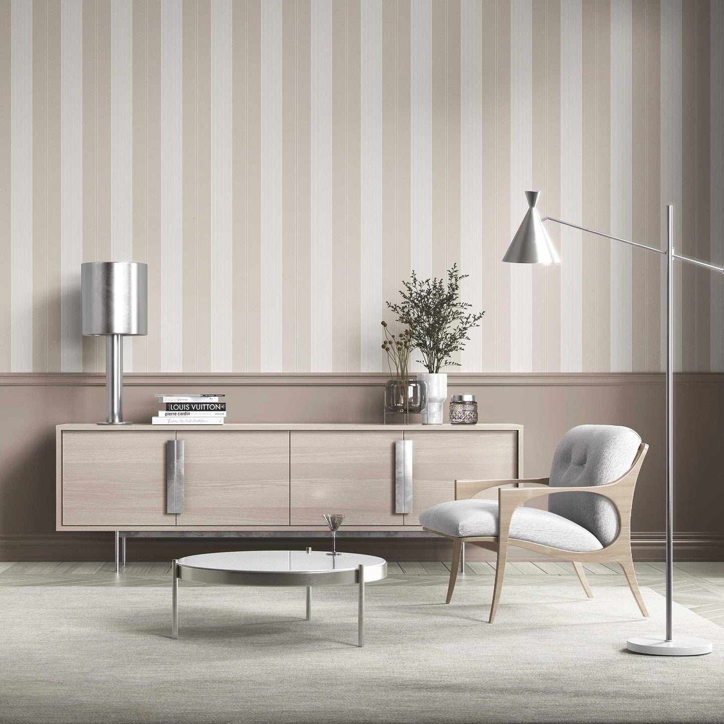 Linear Reverie Wallpaper - Linen Haze