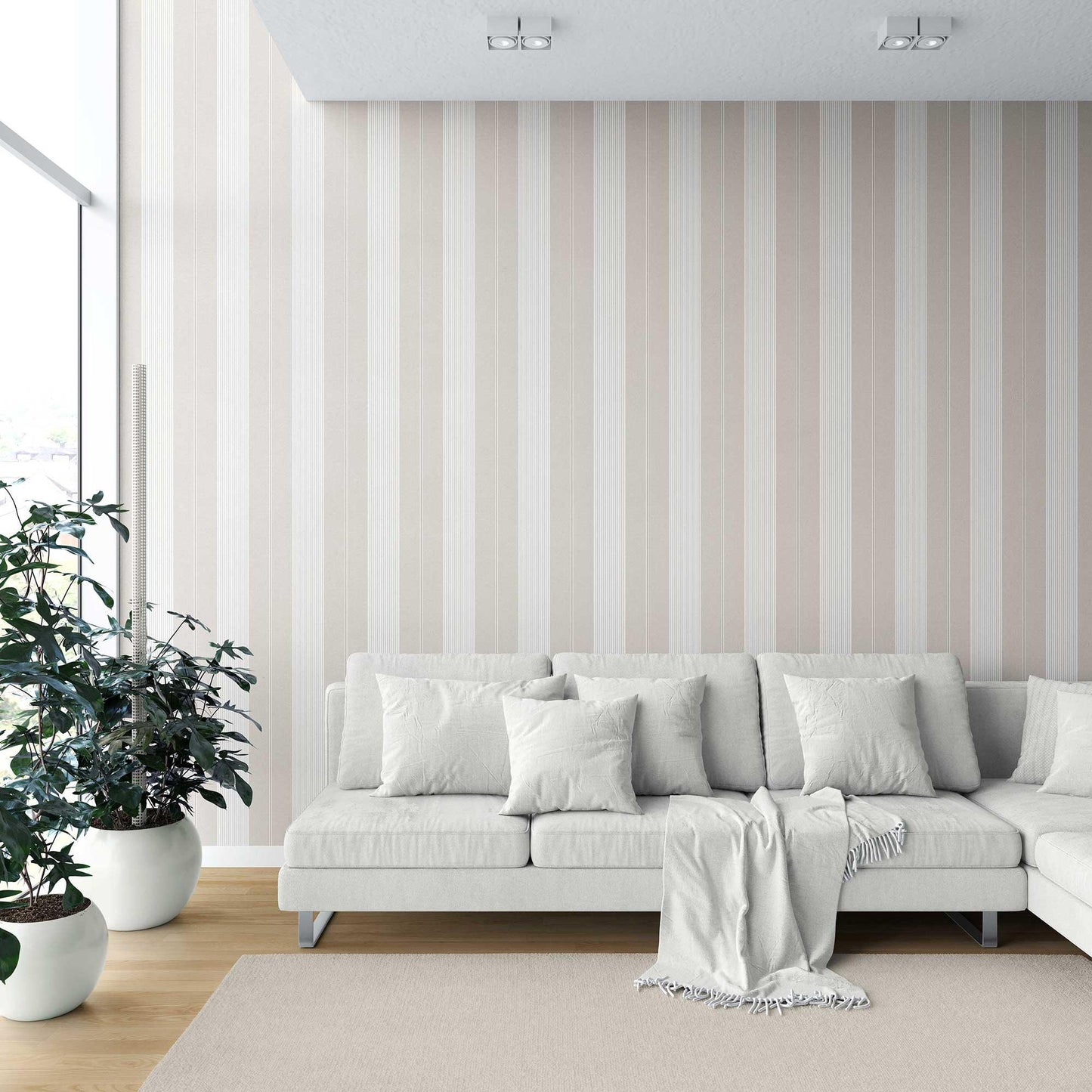 Linear Reverie Wallpaper - Almond Glow