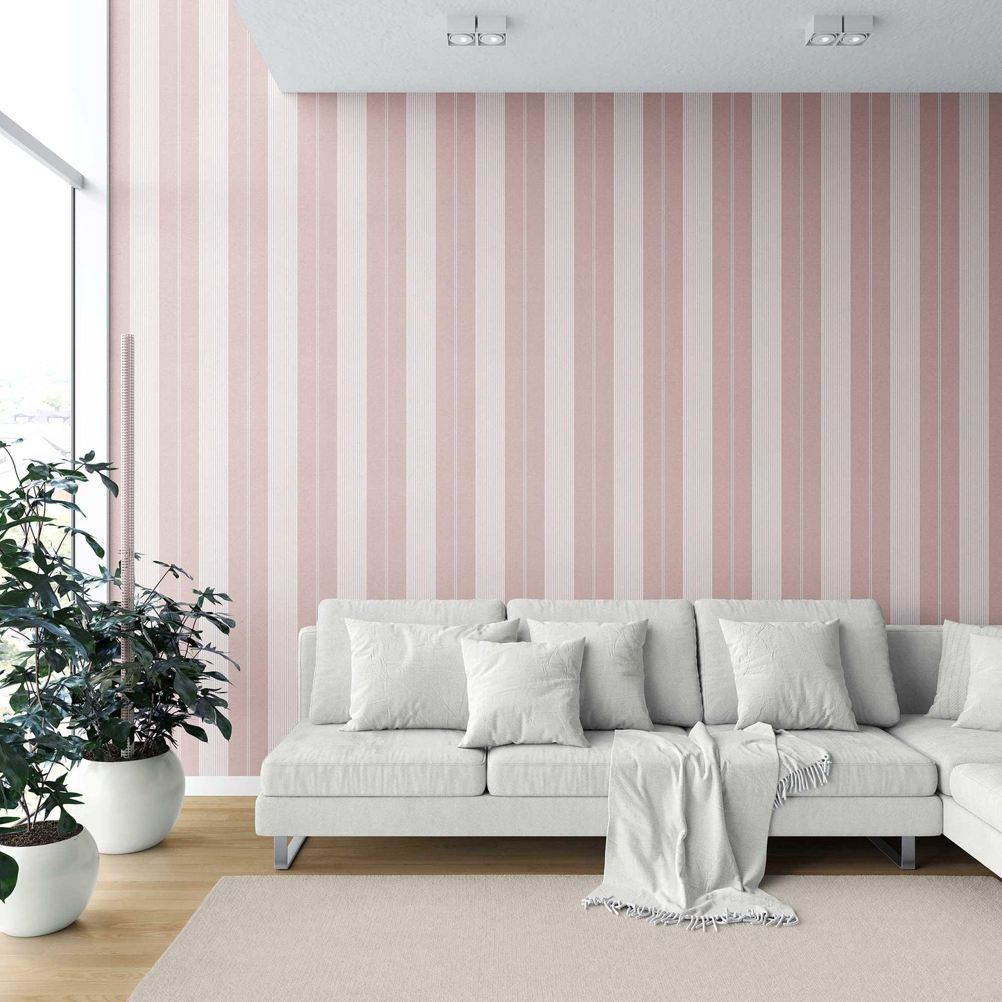 Linear Reverie Wallpaper - Blush Rose