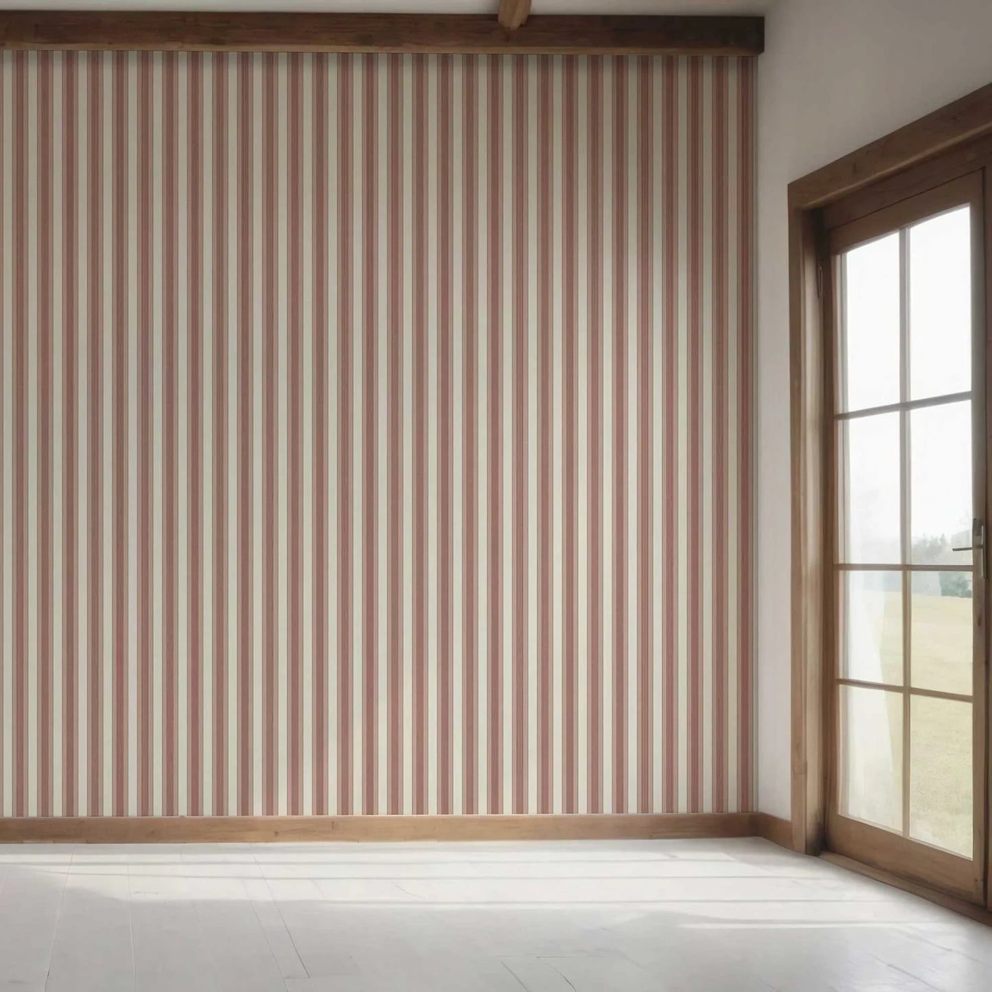 Woven Lines Wallpaper - Terracotta Blush