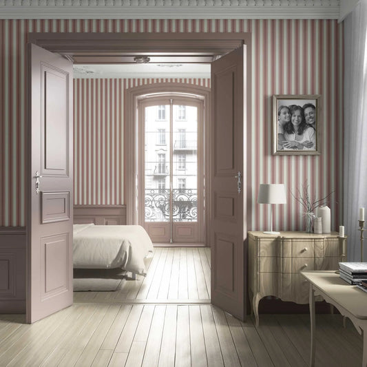 Woven Lines Wallpaper - Terracotta Blush