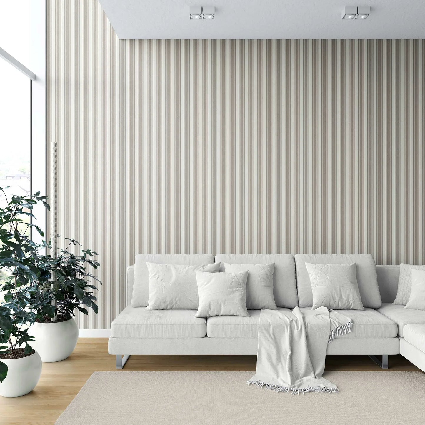 Woven Lines Wallpaper - Almond Clay