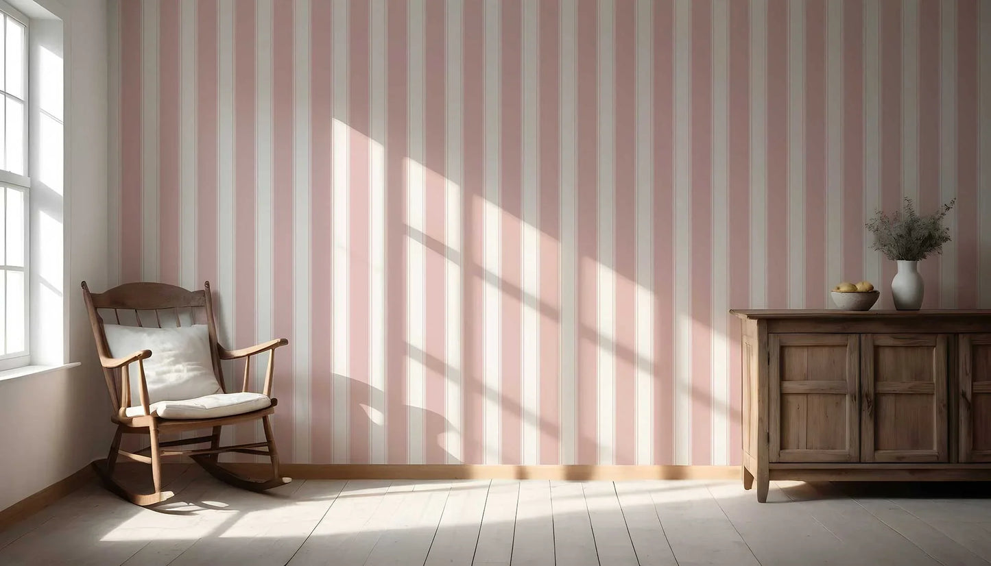 Vertical Verse Wallpaper - Rosewater Blush