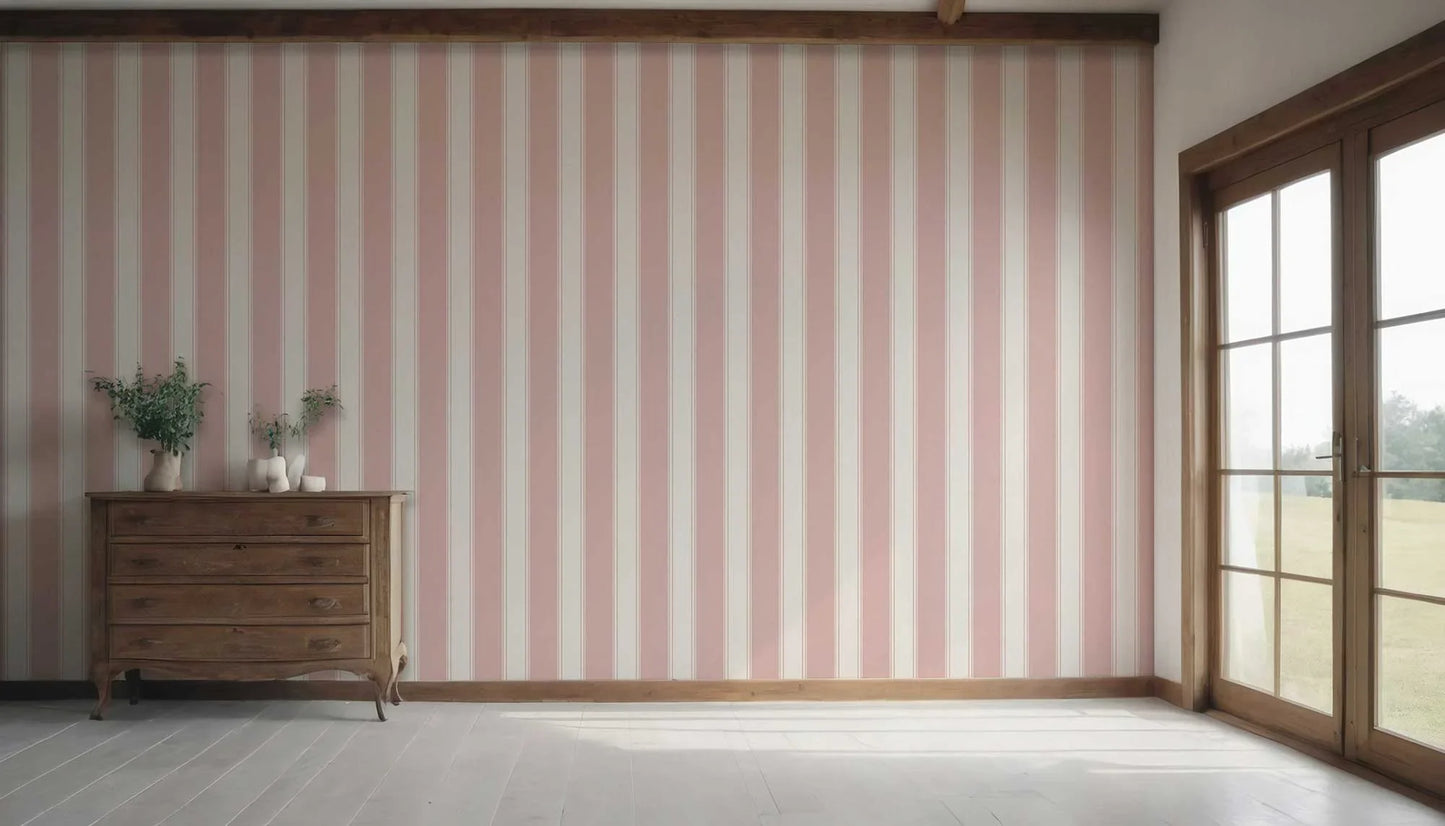 Vertical Verse Wallpaper - Rosewater Blush