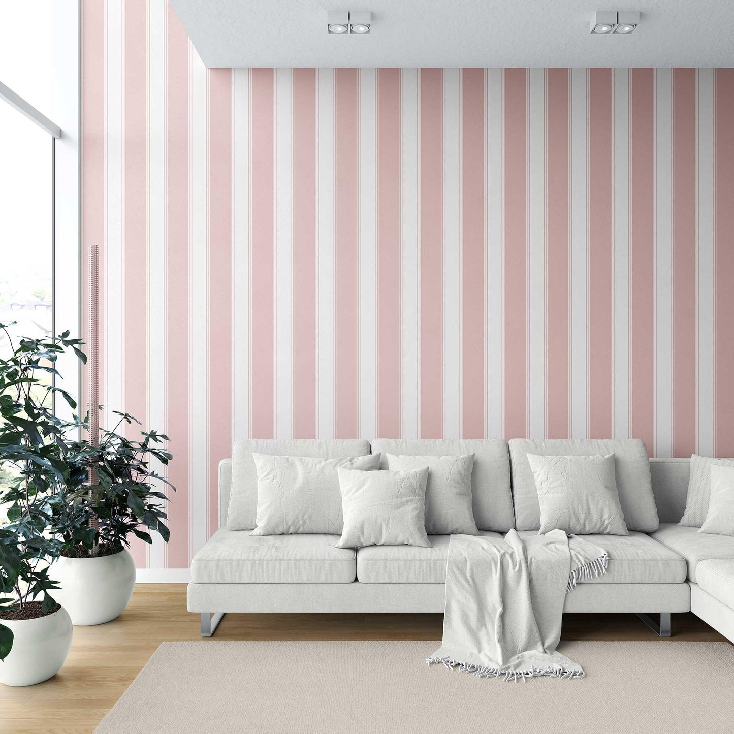 Vertical Verse Wallpaper - Rosewater Blush