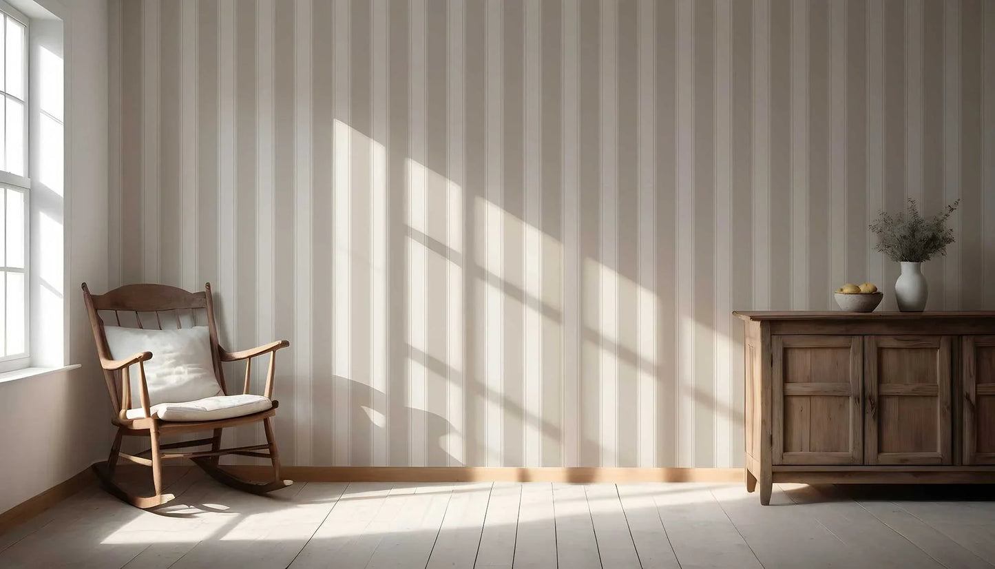 Vertical Verse Wallpaper - Buttercup Beige