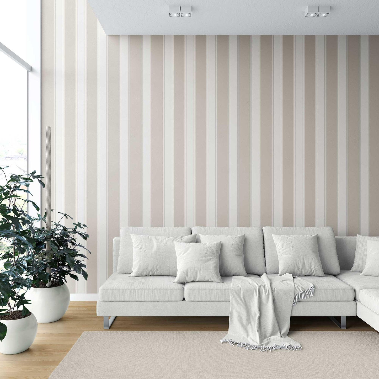 Vertical Verse Wallpaper - Buttercup Beige