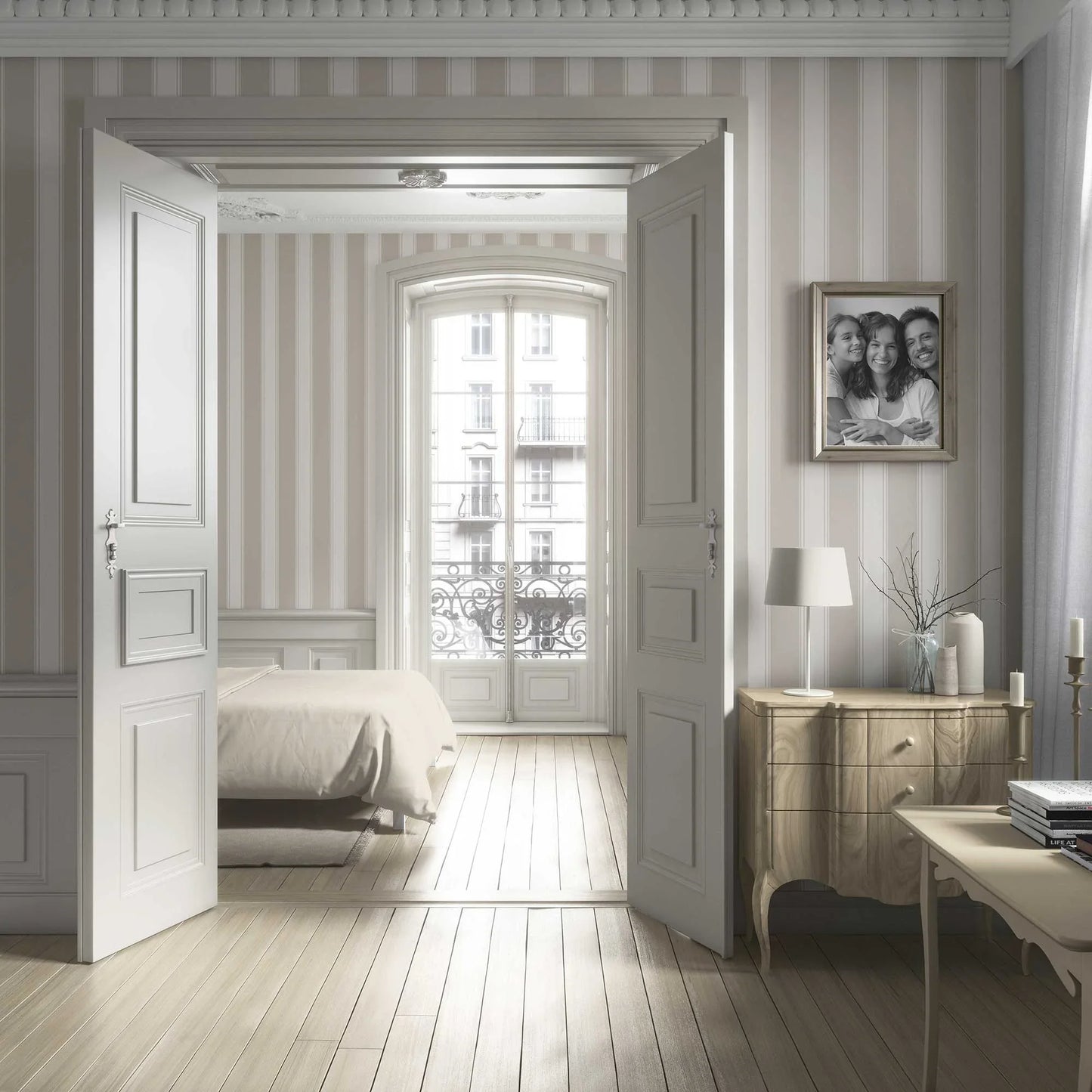 Vertical Verse Wallpaper - Buttercup Beige