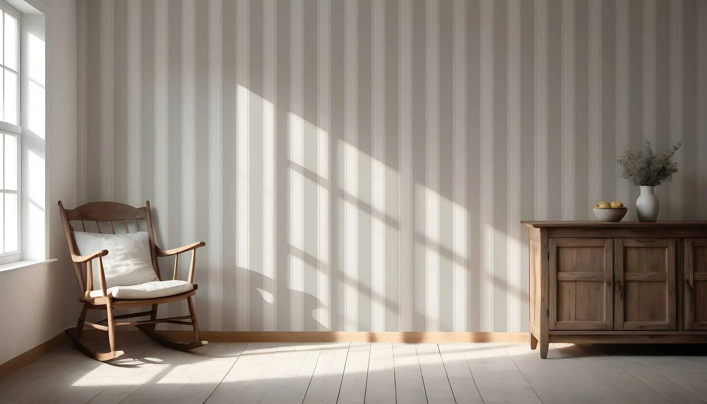 Vertical Verse Wallpaper - Oatfield Grey
