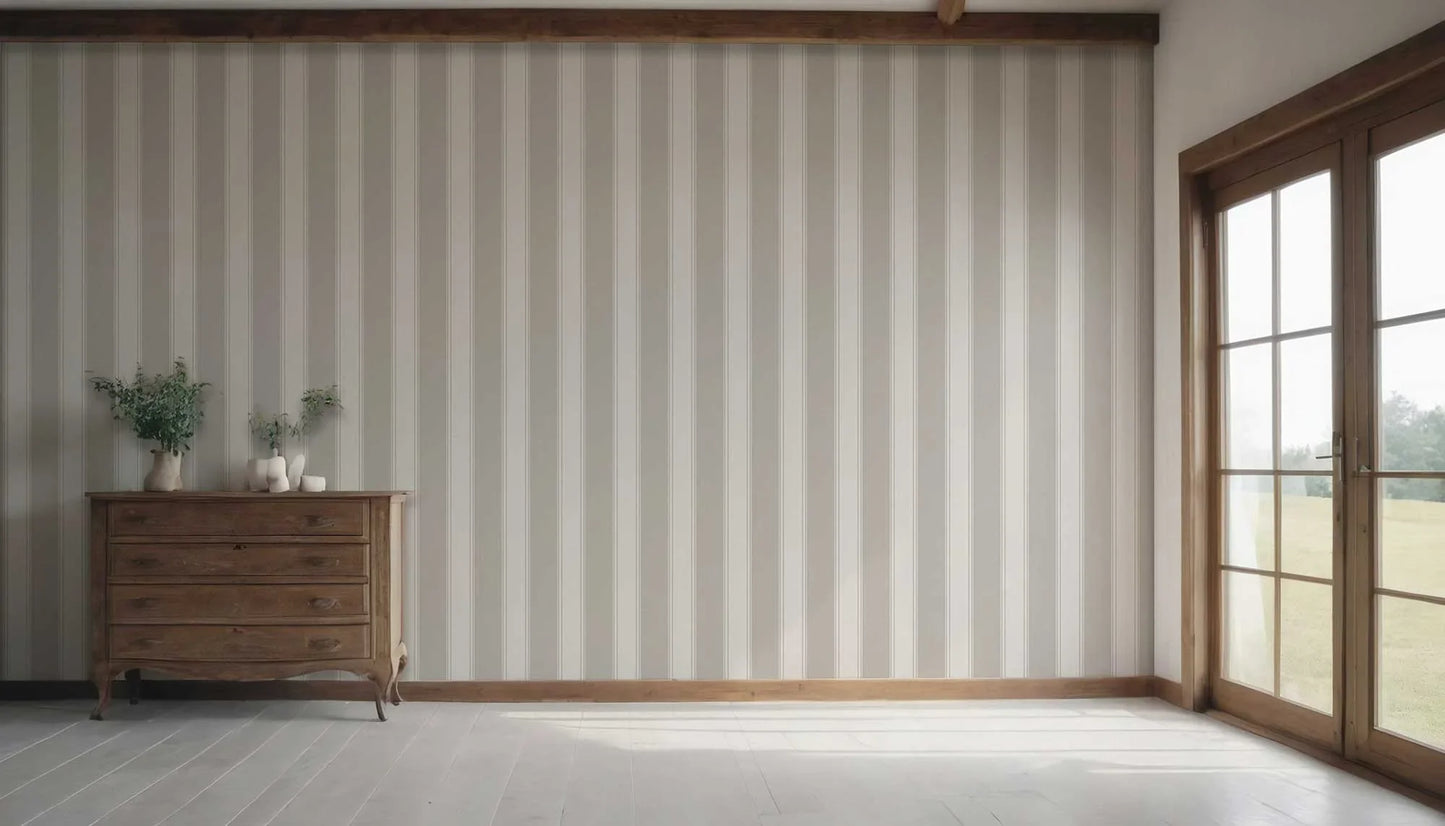 Vertical Verse Wallpaper - Oatfield Grey