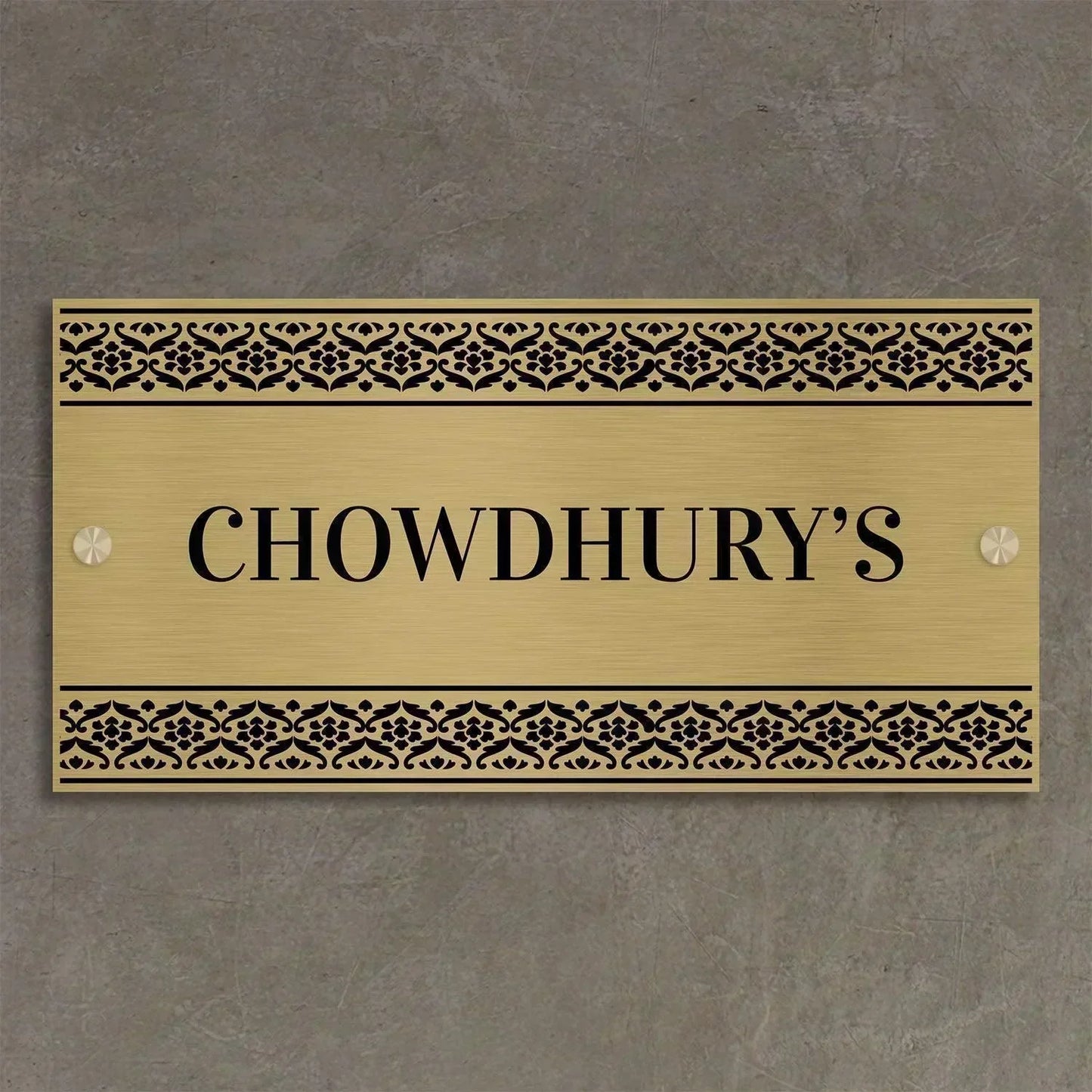 Abhiratah (Bidri) - Stainless Steel Name Plate