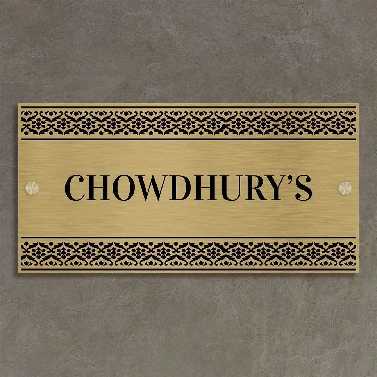 Abhiratah (Bidri) - Stainless Steel Name Plate