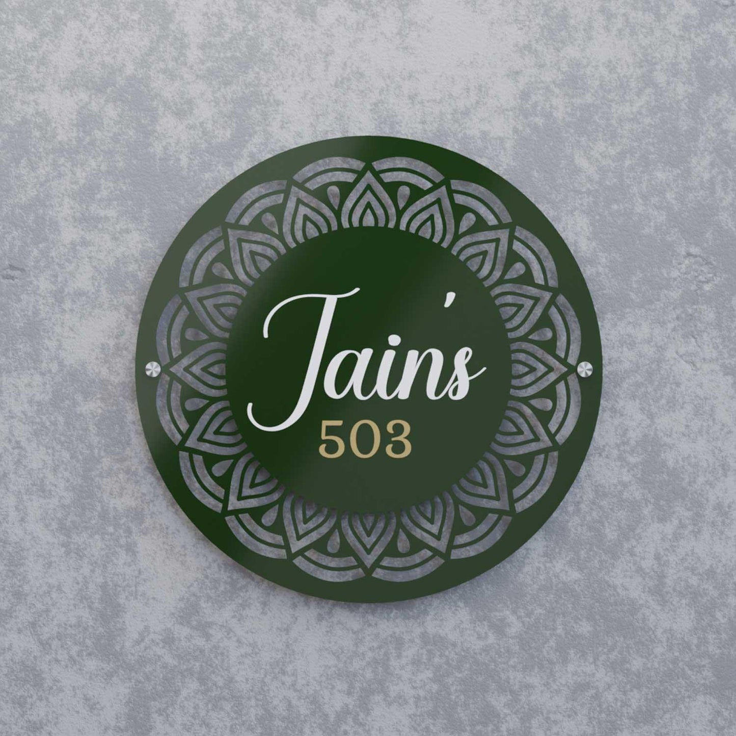 Aftaab - Steel Name Plate - Housenama