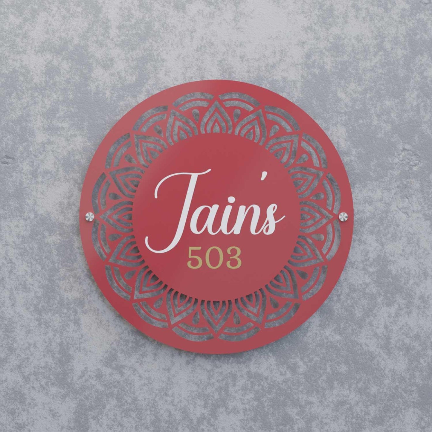 Aftaab - Steel Name Plate - Housenama