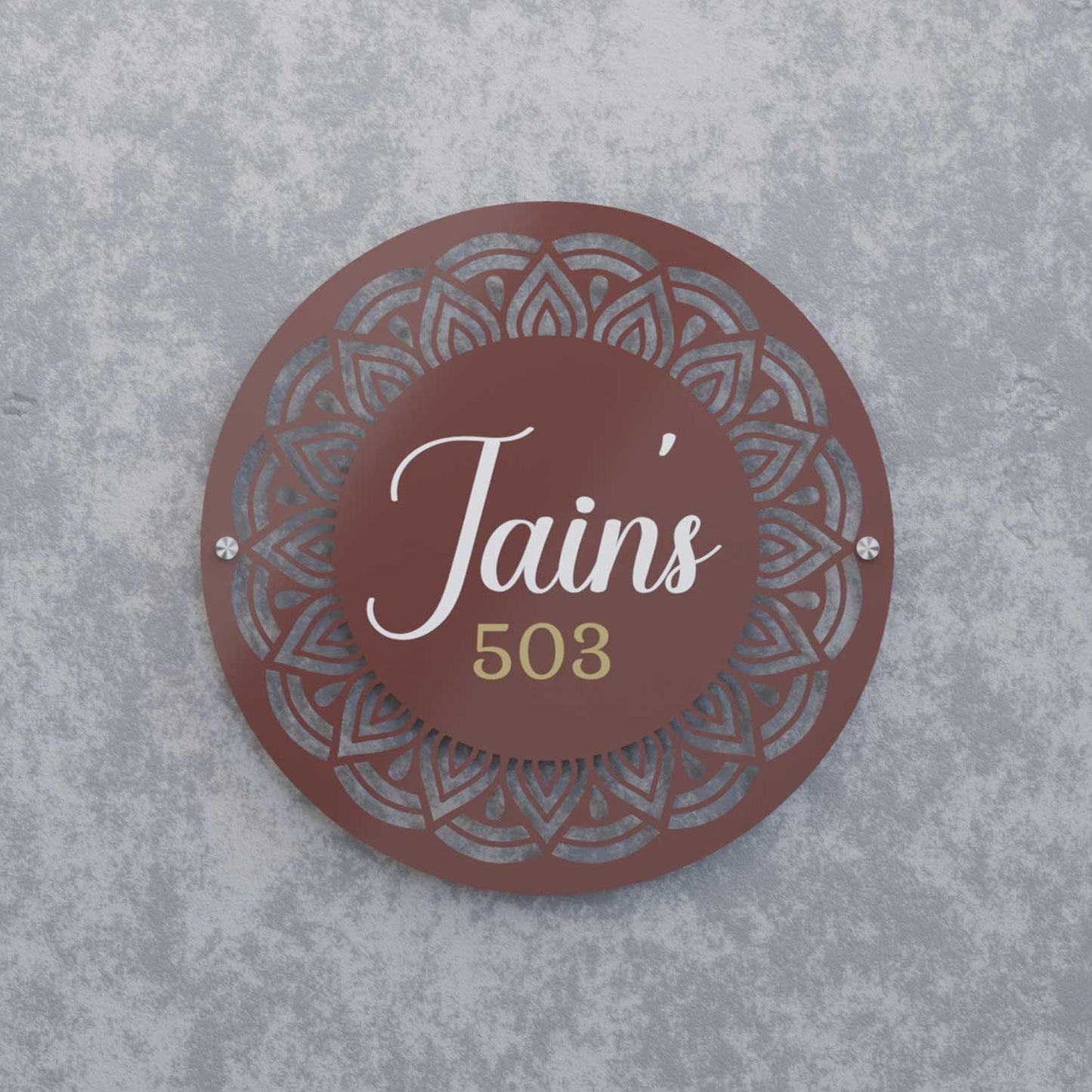 Aftaab - Steel Name Plate - Housenama