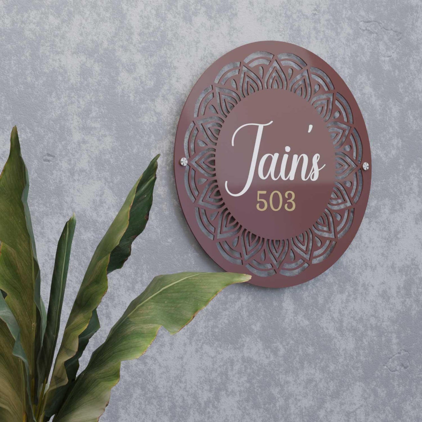 Aftaab - Steel Name Plate - Housenama