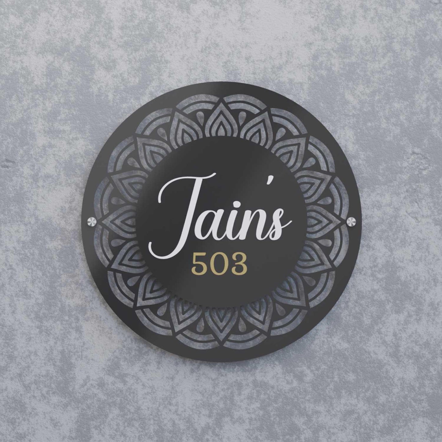 Aftaab - Steel Name Plate - Housenama