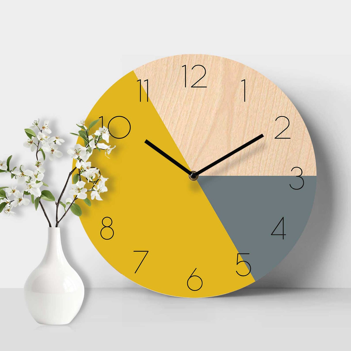 Aura Birch Clock - Sunny Yellow