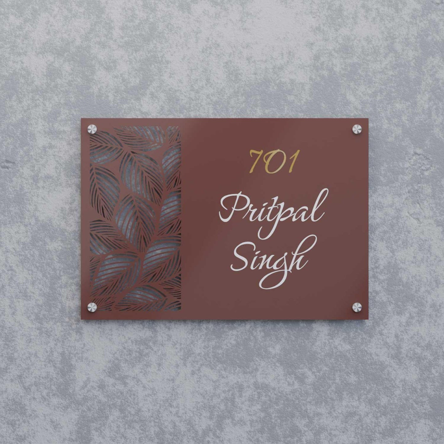 Barg-o-Bahaar - Steel Name Plate