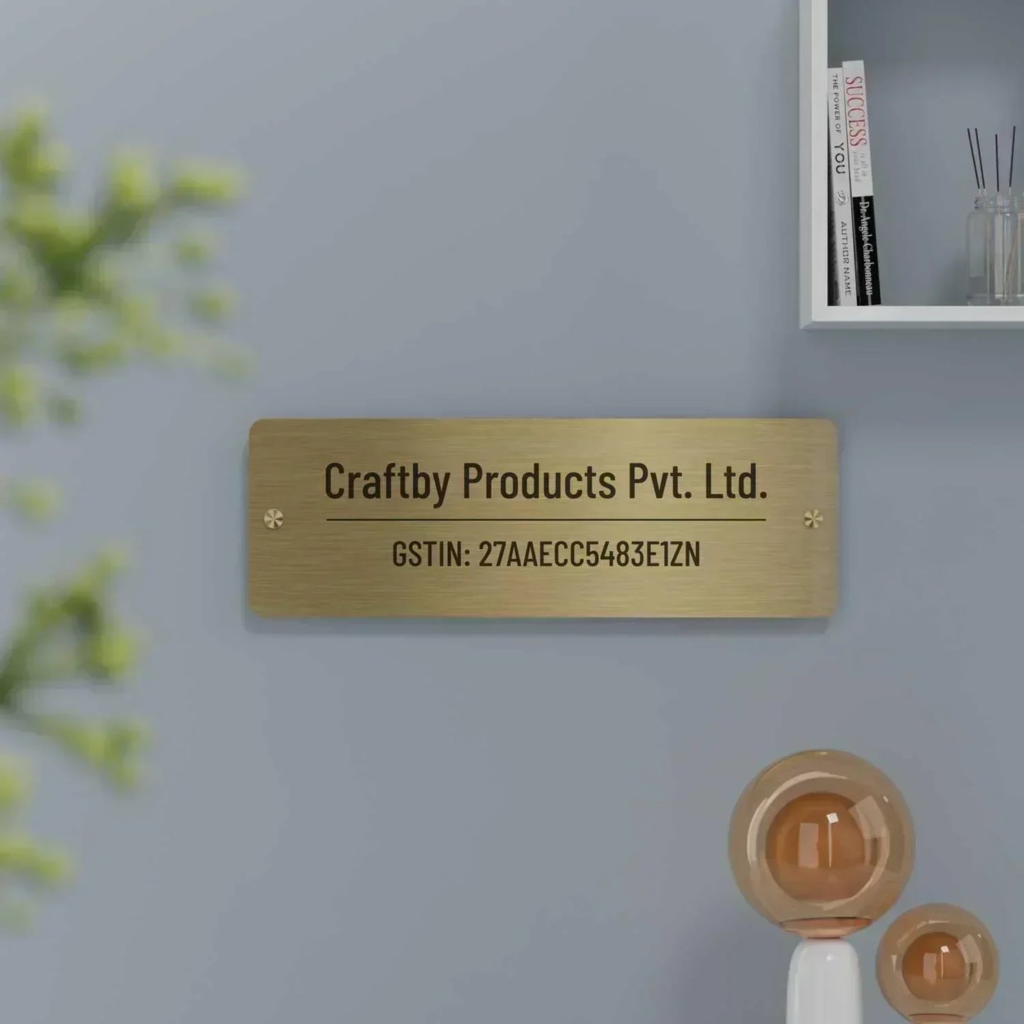 Barlow (Gold Stainless Steel) - Contemporary Office GST Name Board
