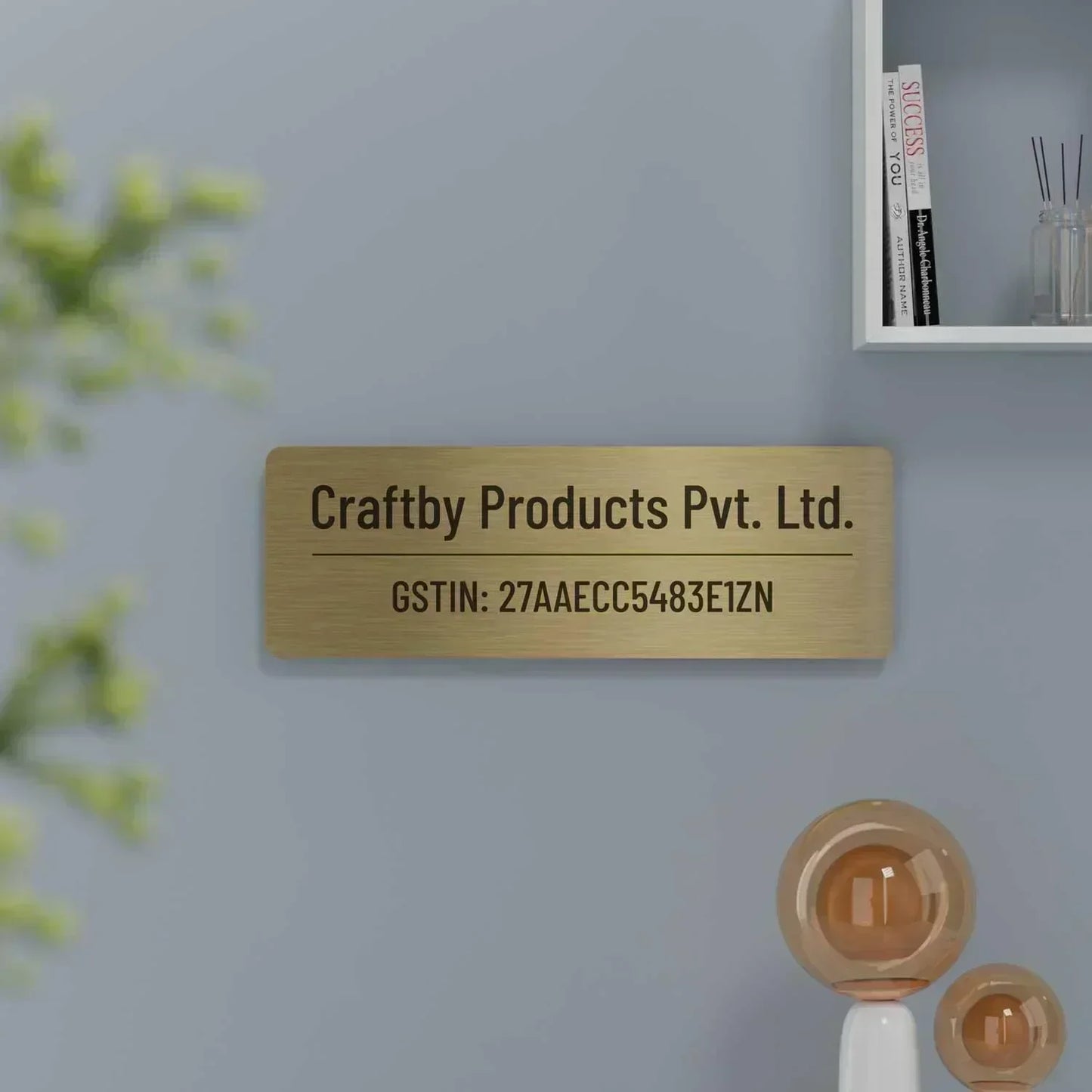 Barlow (Gold Stainless Steel) - Contemporary Office GST Name Board