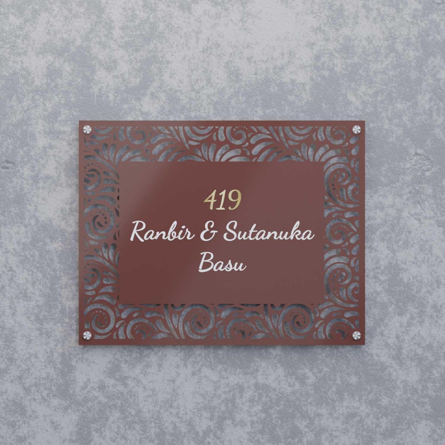 Bhanwar - Steel Name Plate - Housenama