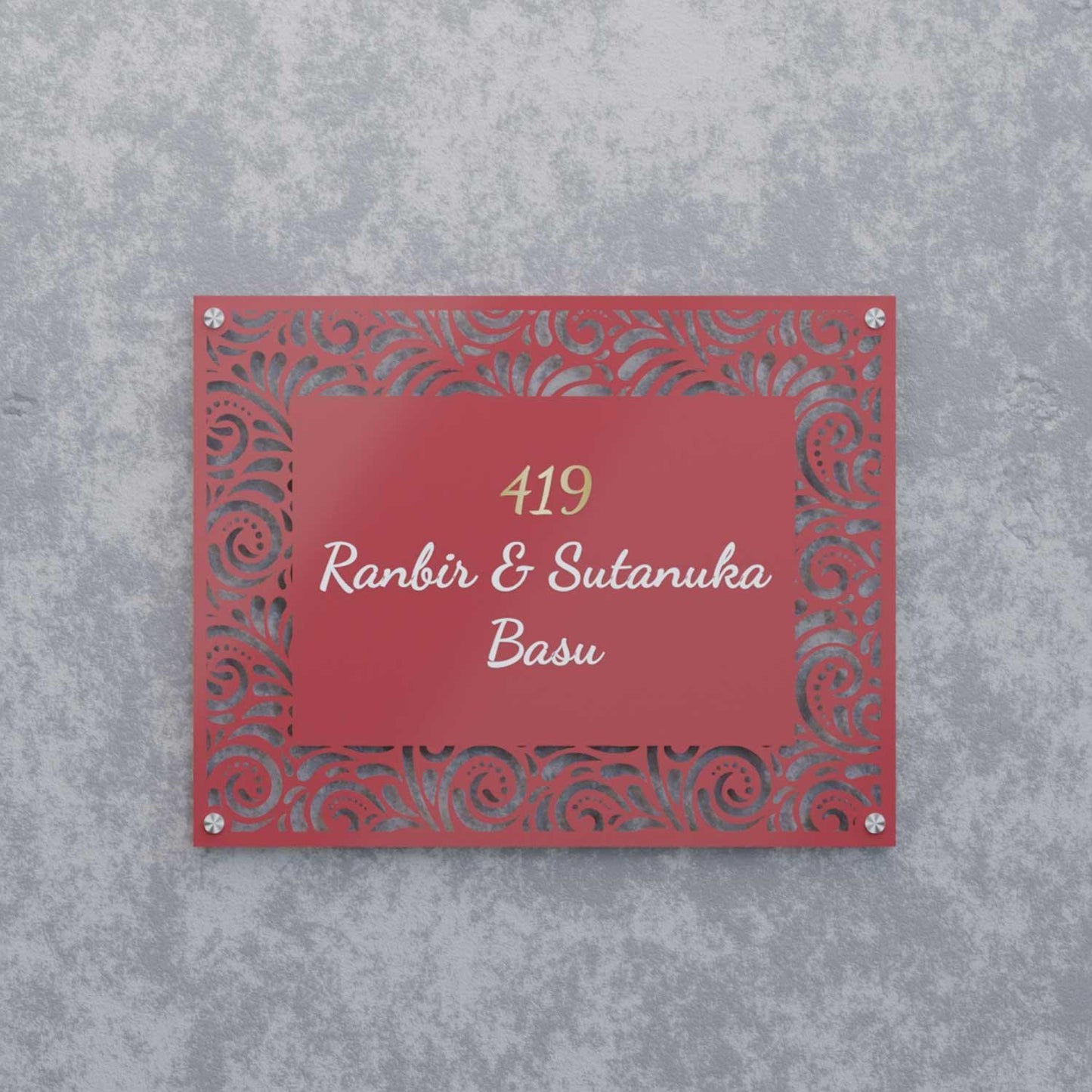 Bhanwar - Steel Name Plate - Housenama