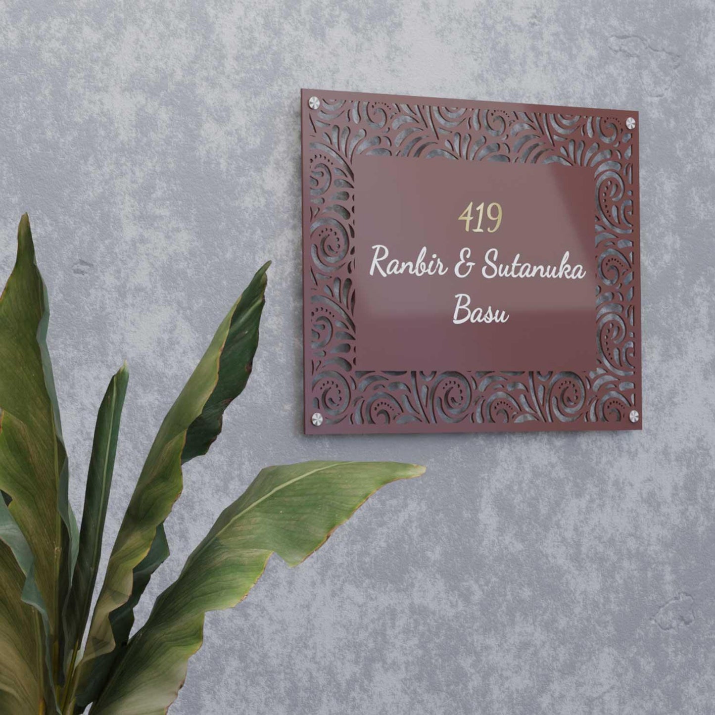 Bhanwar - Steel Name Plate - Housenama