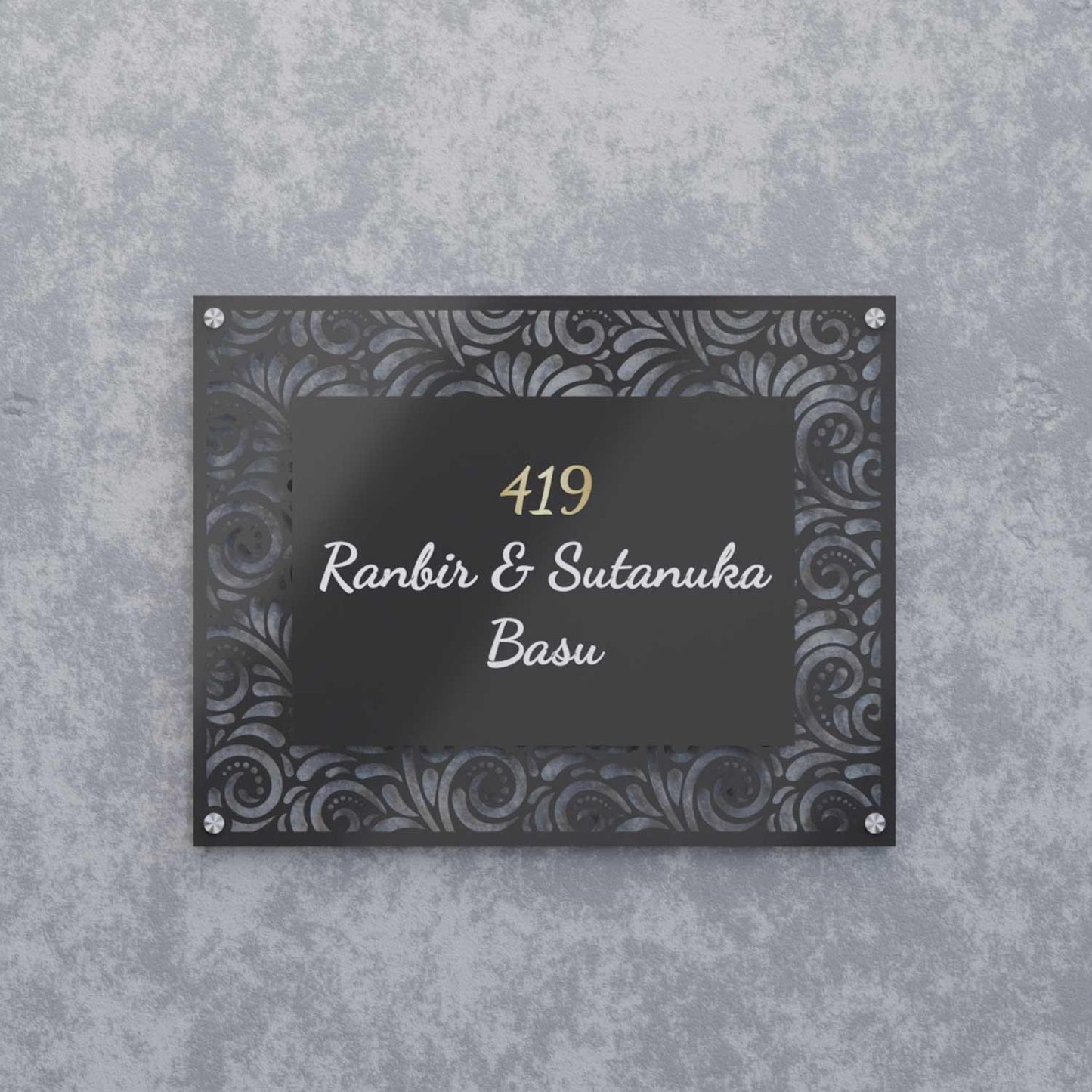 Bhanwar - Steel Name Plate - Housenama