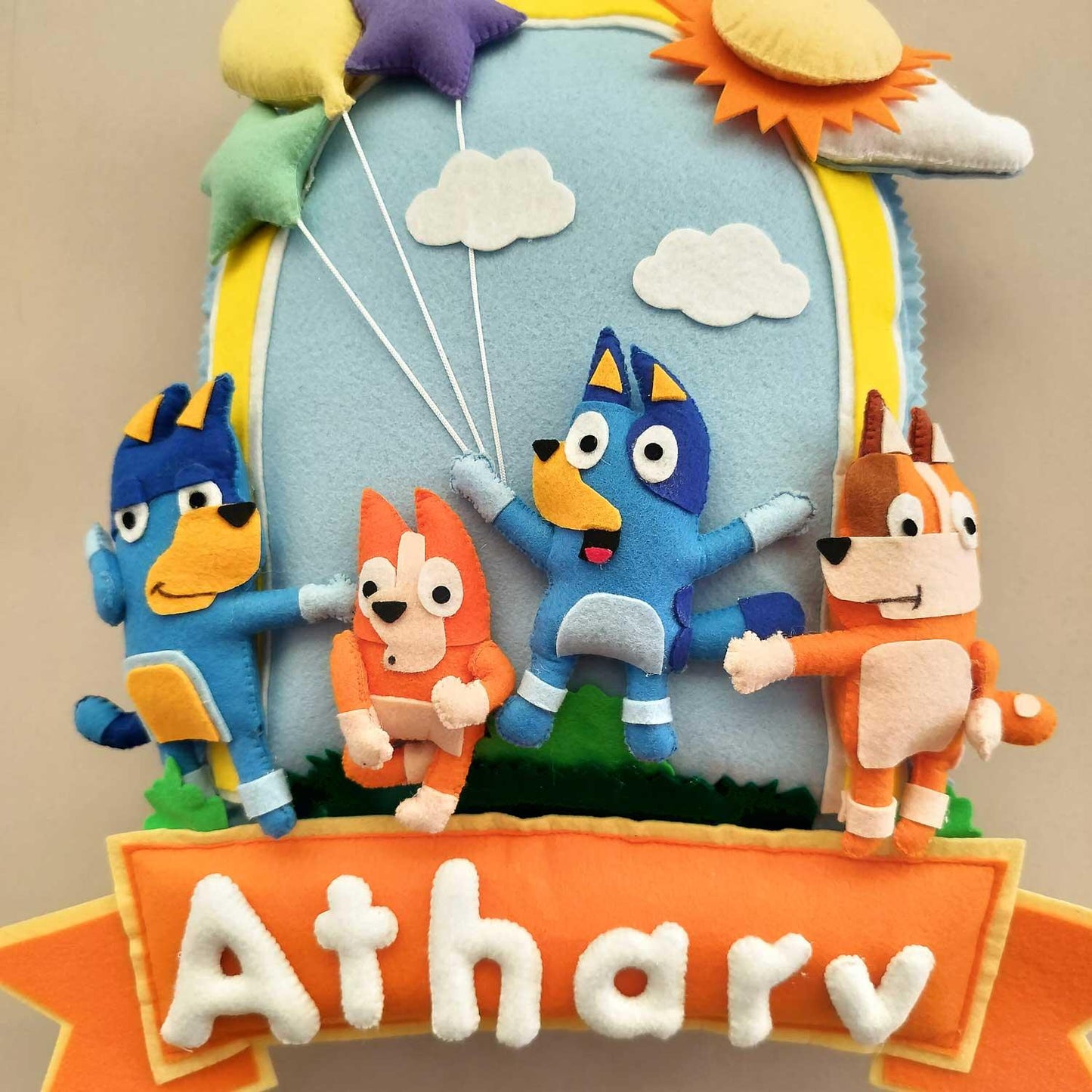 Bluey World - Felt Name Plate for Children