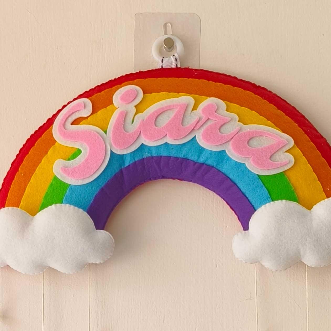 Bright Rainbow Felt Name Plate