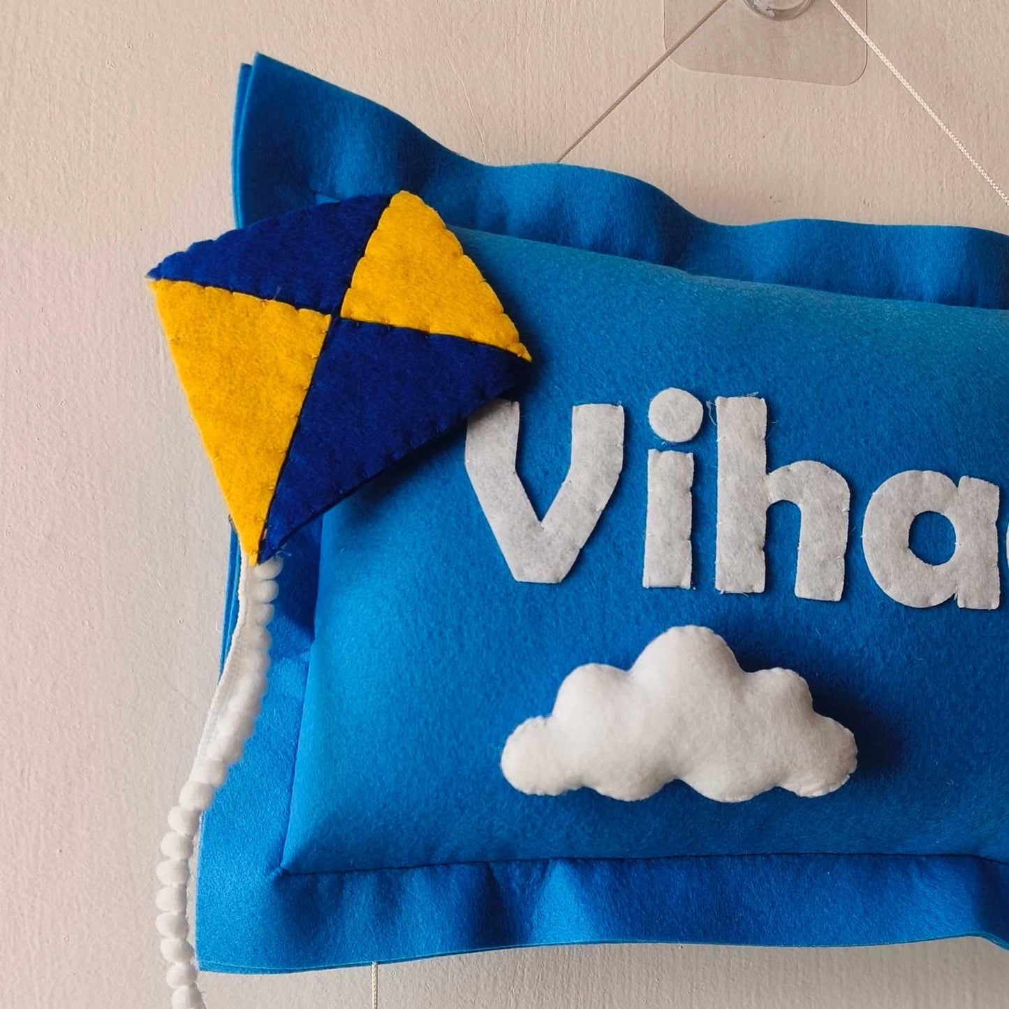 Personalized Felt Name Plate - Cars & Sky Theme