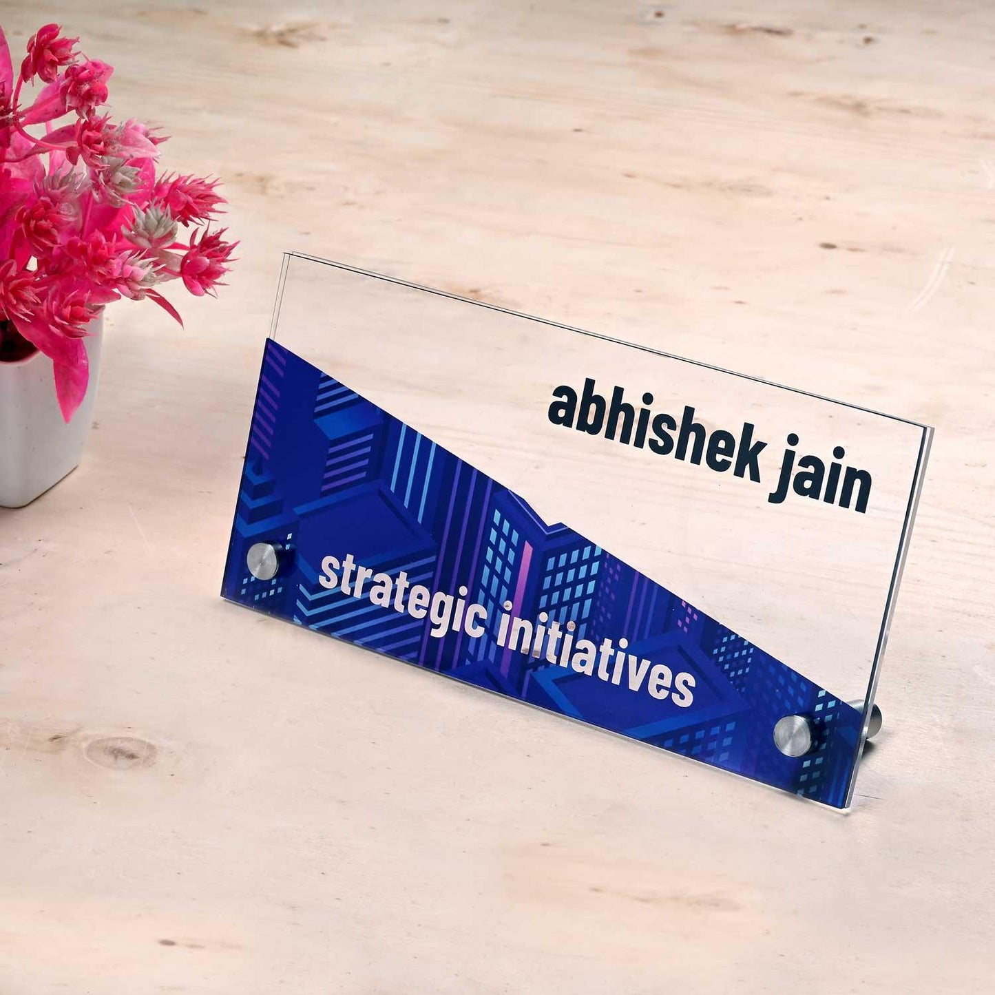 City Lights - Office Desk Sign for Real Estate/Construction Executives - Housenama