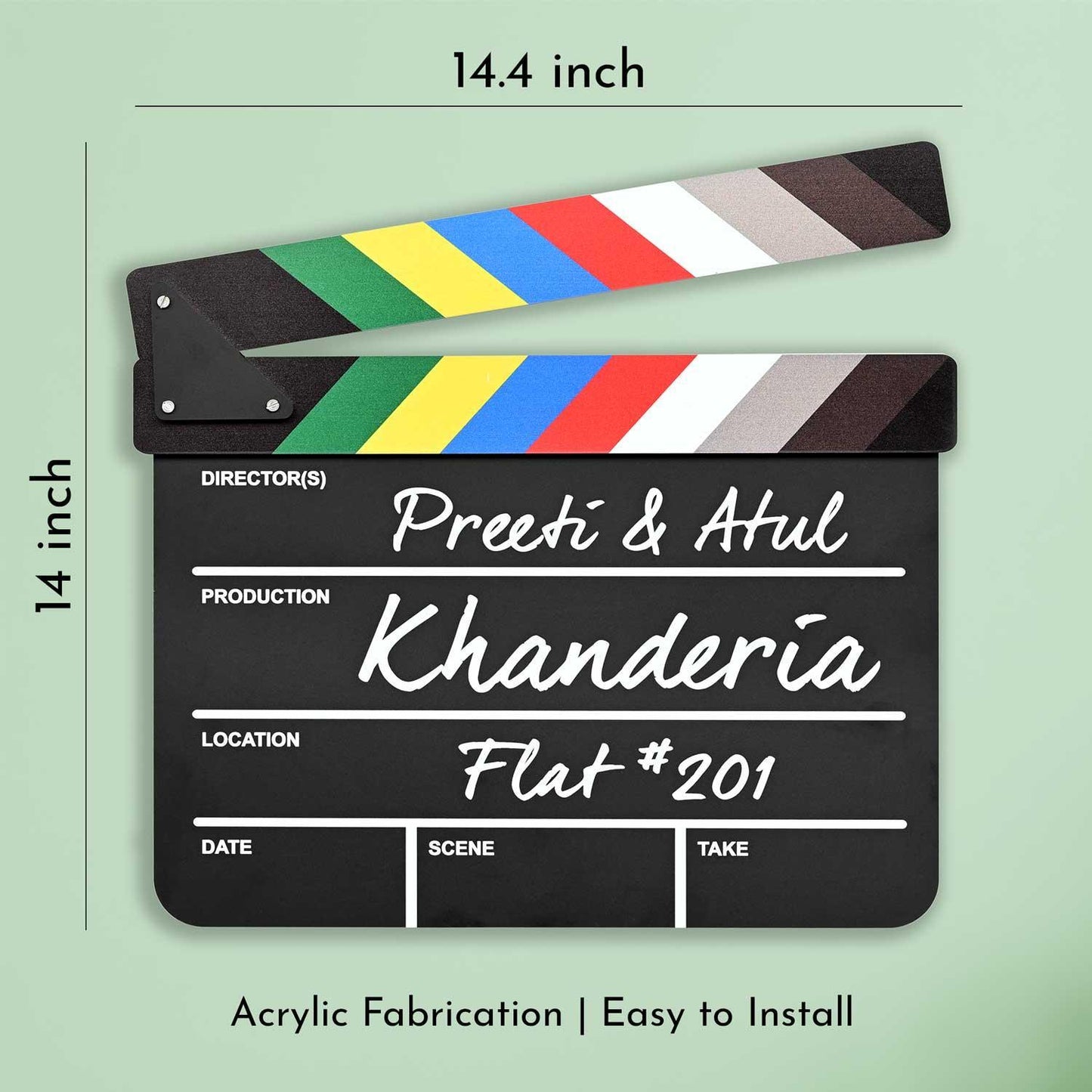 Clapperboard Name Plate for Movie Buffs - Housenama