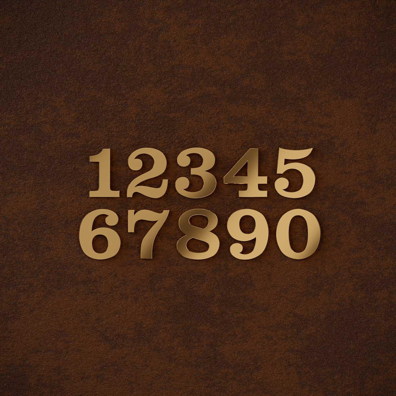 Clarendon - Classic Brass Door Numbers & Letters - Housenama